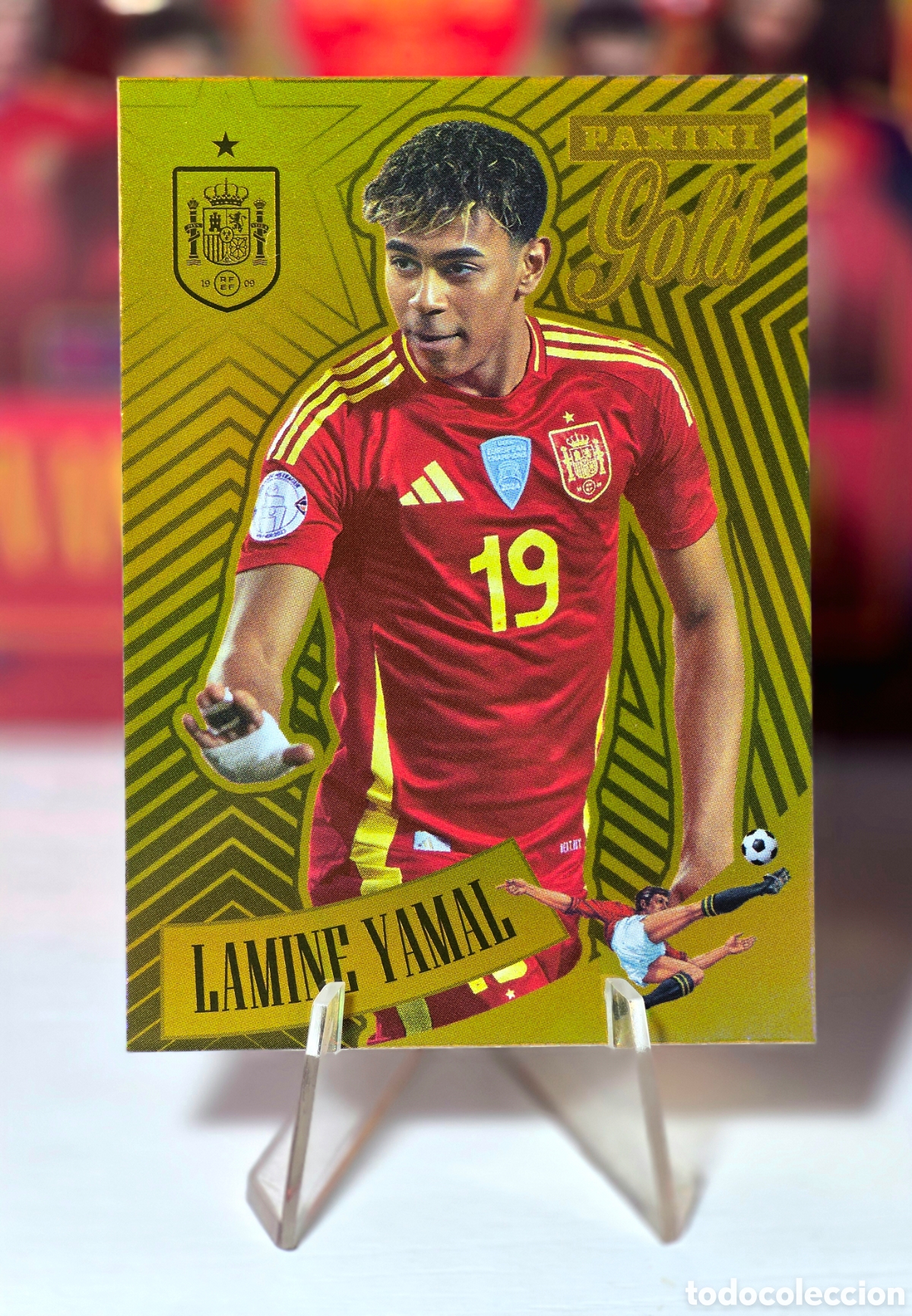 Cromos de F&uacute;tbol: Lamine Yamal Gold Tributo Panini Selecci&oacute;n Espa&ntilde;ola (2010-2026) Vamos Campeones