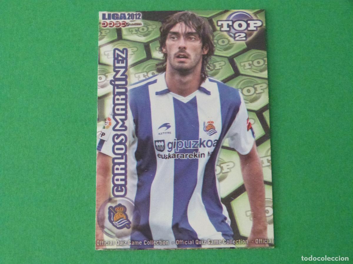 Cromos de F&uacute;tbol: TRADING CARD FUTBOL CARLOS MARTINEZ REAL SOCIEDAD BRILLO VERDE N&ordm; 553 TOP MUNDICROMO 2011-2012/11-12