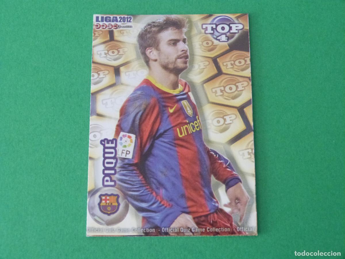 Cromos de F&uacute;tbol: TRADING CARD FUTBOL PIQUE F.C. BARCELONA BRILLO DORADO LISO N&ordm; 559 TOP MUNDICROMO 2011-2012/11-12
