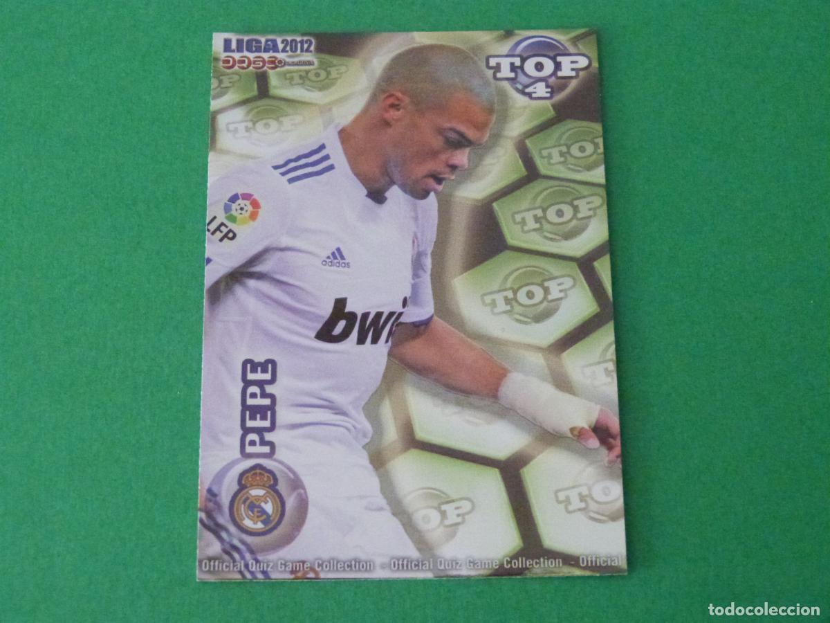 Cromos de F&uacute;tbol: TRADING CARD FUTBOL PEPE REAL MADRID C.F. BRILLO VERDE LISO N&ordm; 560 TOP MUNDICROMO 2011-2012/11-12