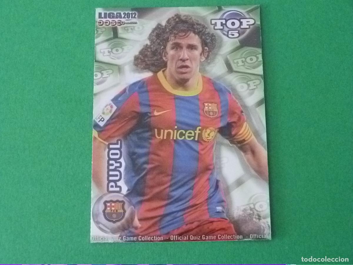 Cromos de F&uacute;tbol: TRADING CARD FUTBOL PUYOL F.C. BARCELONA BRILLO VERDE LISO N&ordm; 568 TOP MUNDICROMO 2011-2012/11-12
