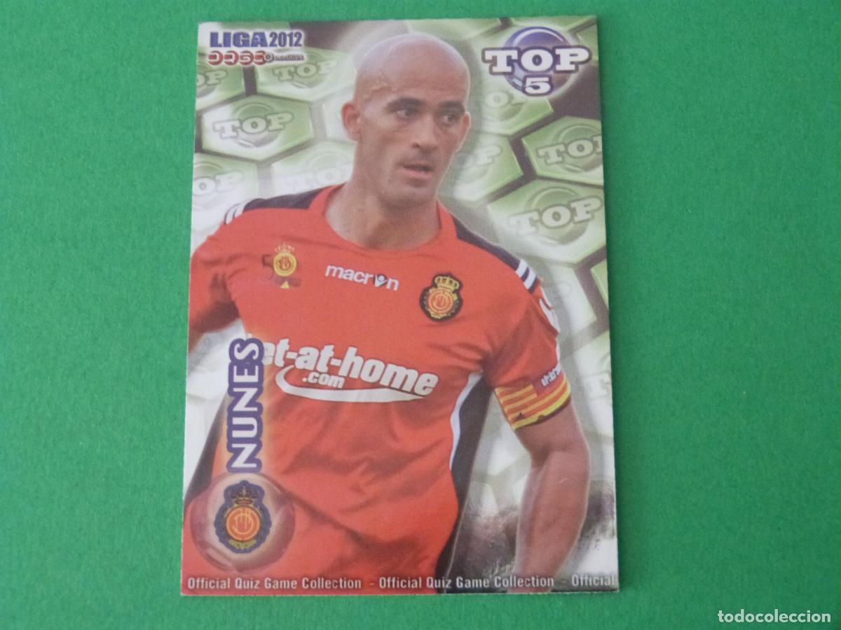 Cromos de F&uacute;tbol: TRADING CARD FUTBOL NUNES R.C.D. MALLORCA BRILLO VERDE LISO N&ordm; 573 TOP MUNDICROMO 2011-2012/11-12