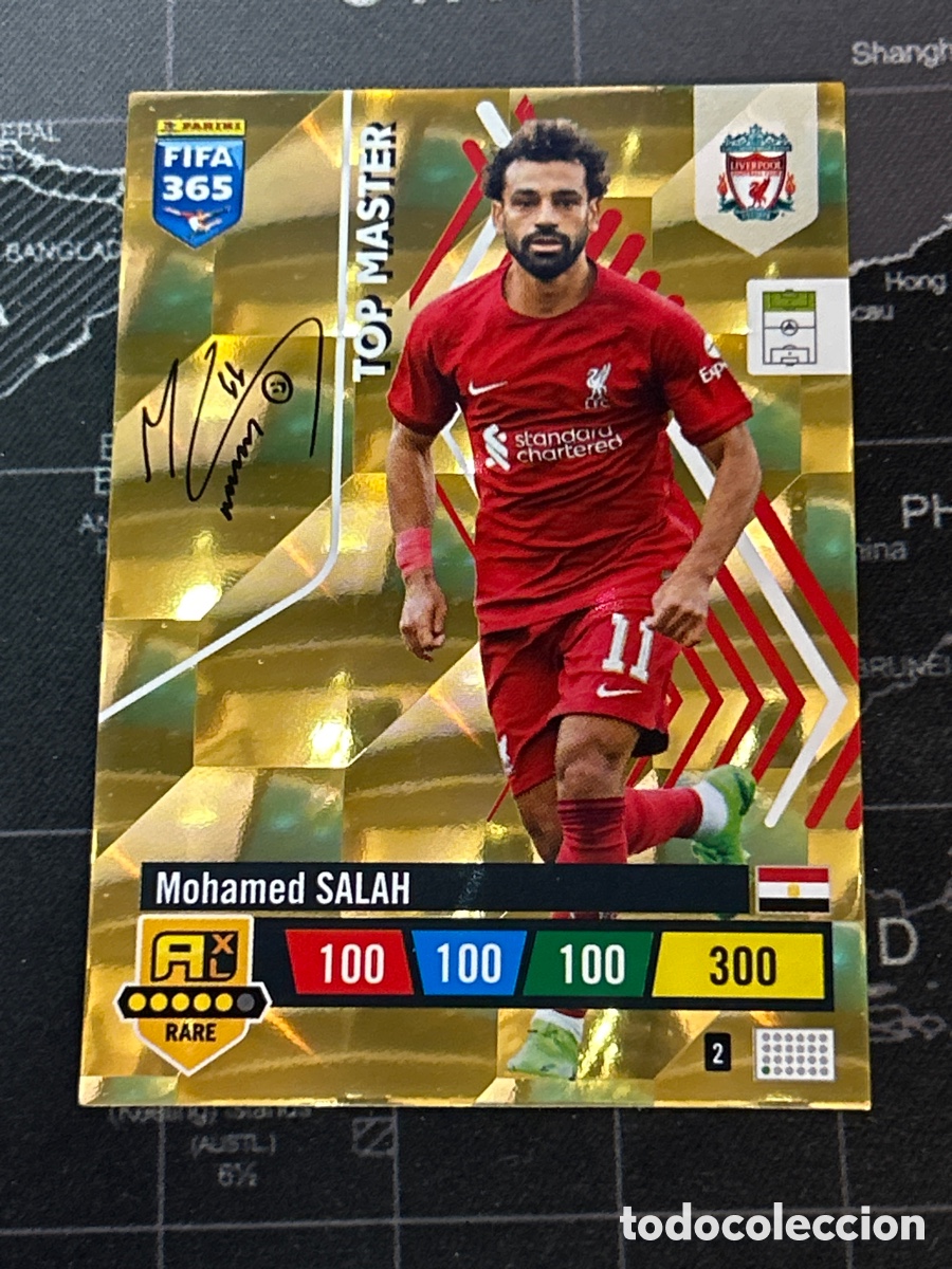Cromos de F&uacute;tbol: 2 MOHAMED SALAH (LIVERPOOL) TOP MASTER PANINI ADRENALYN XL FIFA 365 2023 23