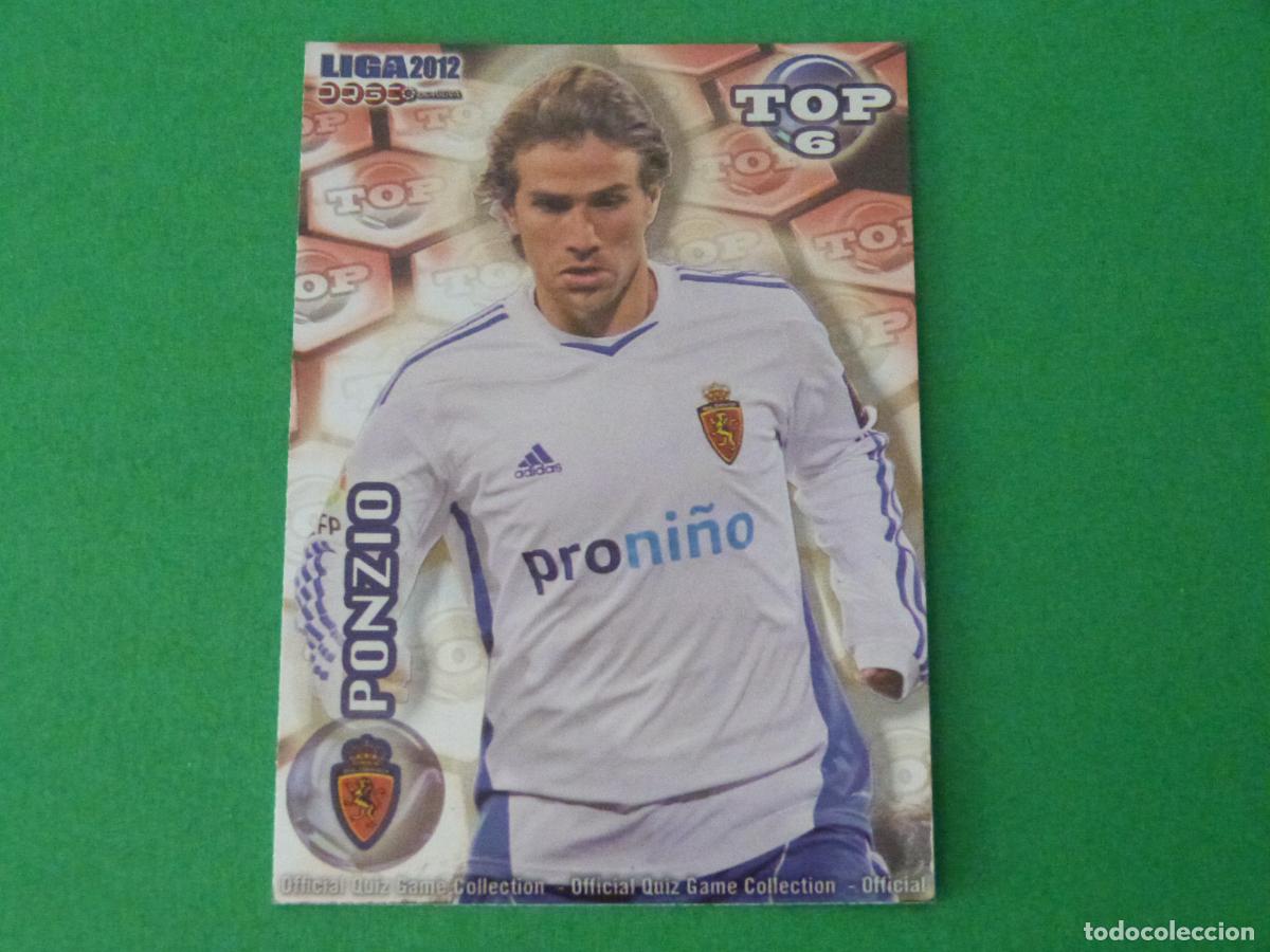 Cromos de F&uacute;tbol: TRADING CARD FUTBOL PONZIO REAL ZARAGOZA BRILLO ROJO LISO N&ordm; 592 TOP MUNDICROMO 2011-2012/11-12