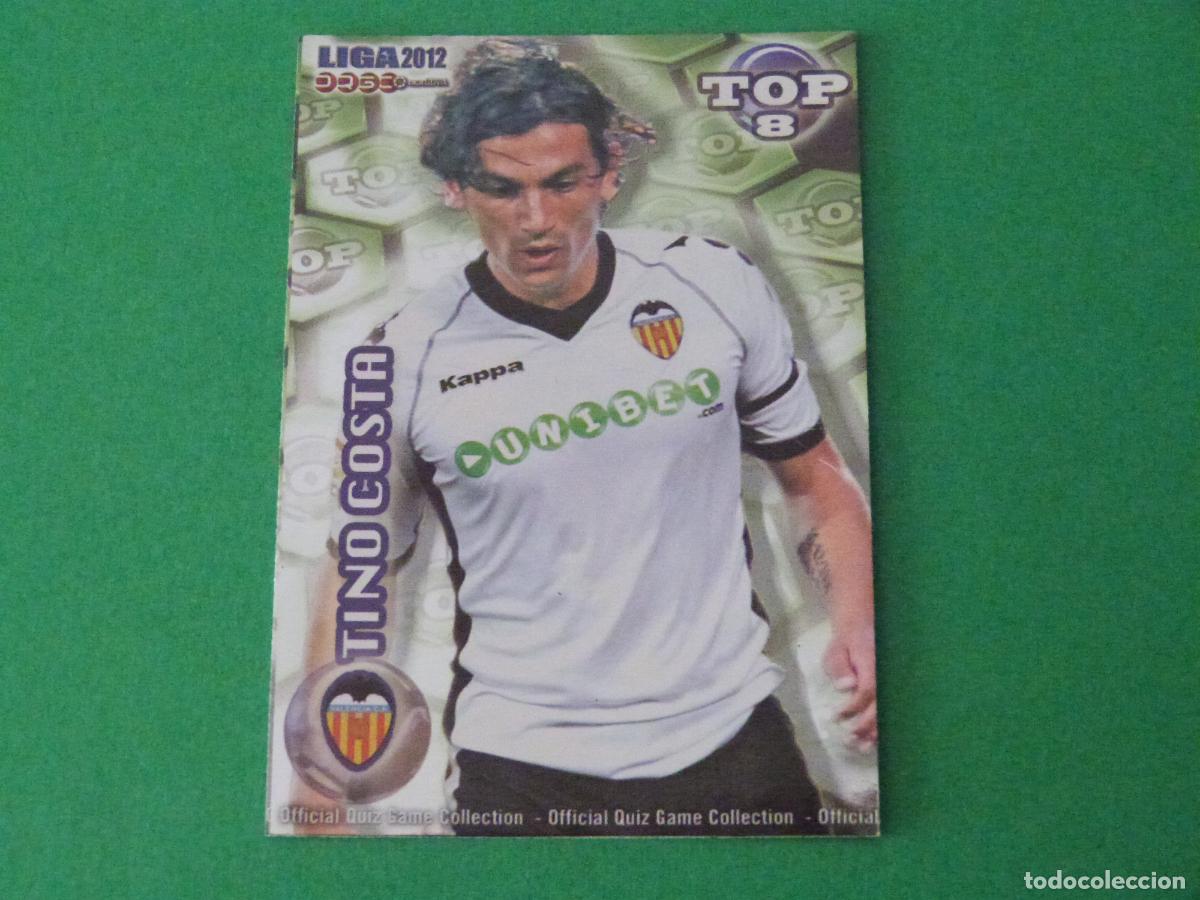 Cromos de F&uacute;tbol: TRADING CARD FUTBOL TINO COSTA VALENCIA C.F. BRILLO VERDE LISO N&ordm; 606 TOP MUNDICROMO 2011-2012/11-12
