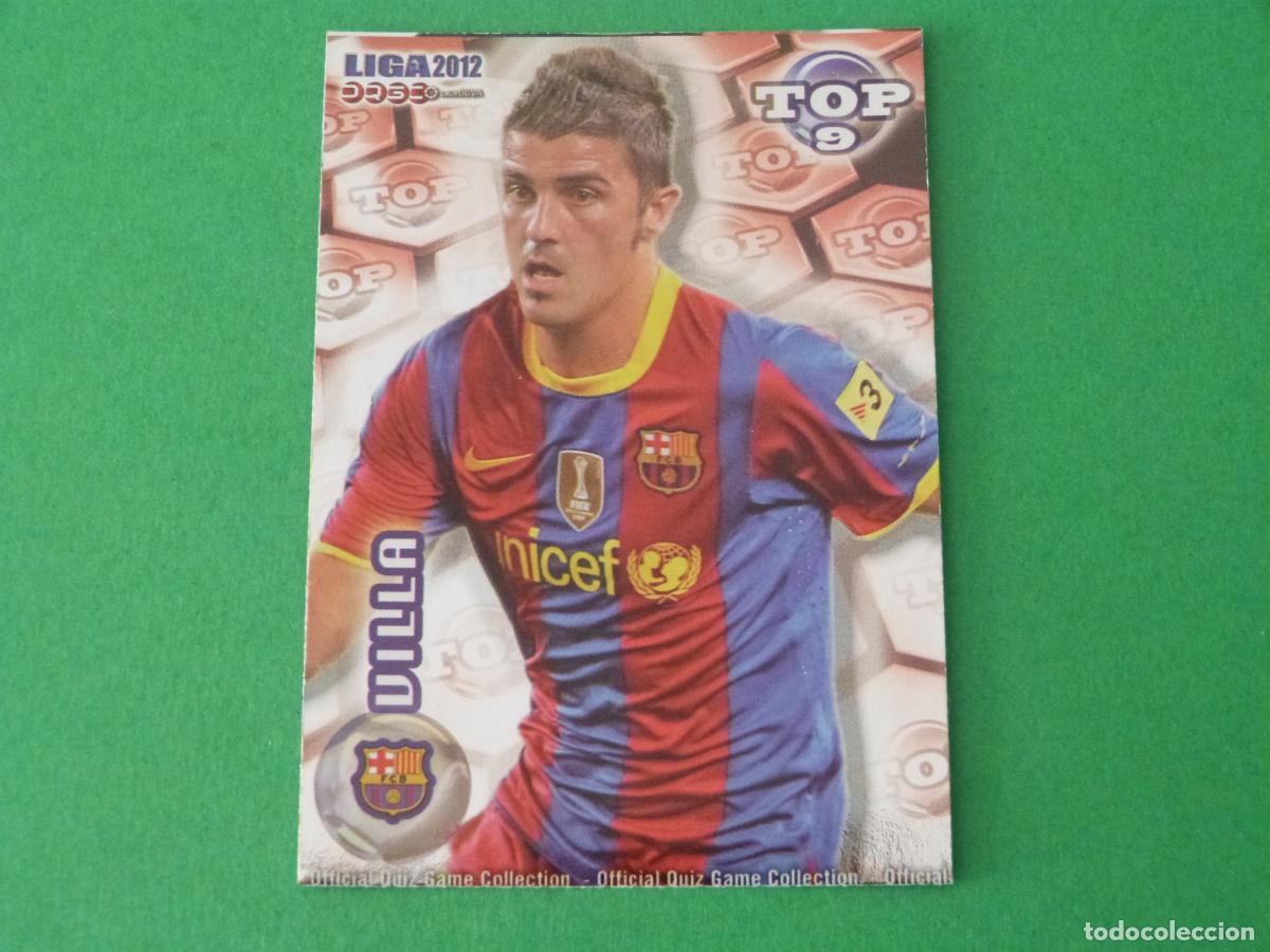 Cromos de F&uacute;tbol: TRADING CARD FUTBOL DAVID VILLA F.C BARCELONA BRILLO ROJO LISO N&ordm; 622 TOP MUNDICROMO 2011-2012/11-12