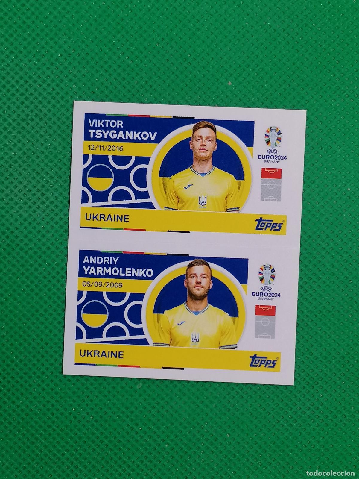 Cromos de F&uacute;tbol: UKR 12 13 UKR12 UKR13 TSYGANKOV YARMOLENKO UCRANIA ⚽ TOPPS EURO 2024 24 GERMANY STICKERS ⚽