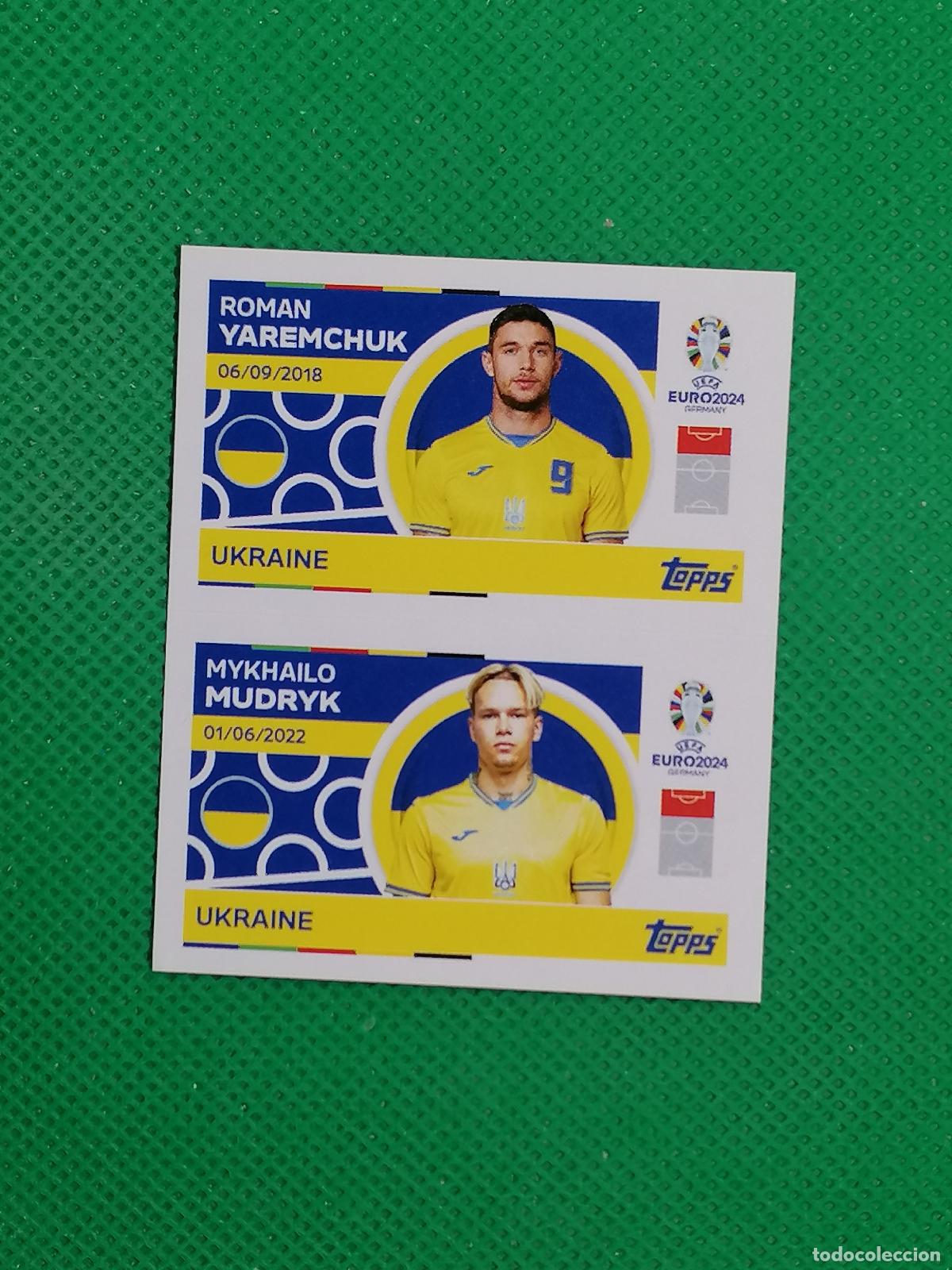 Cromos de F&uacute;tbol: UKR 14 15 UKR14 UKR15 YAREMCHUK MUDRYK UCRANIA ⚽ TOPPS EURO 2024 24 GERMANY STICKERS ⚽