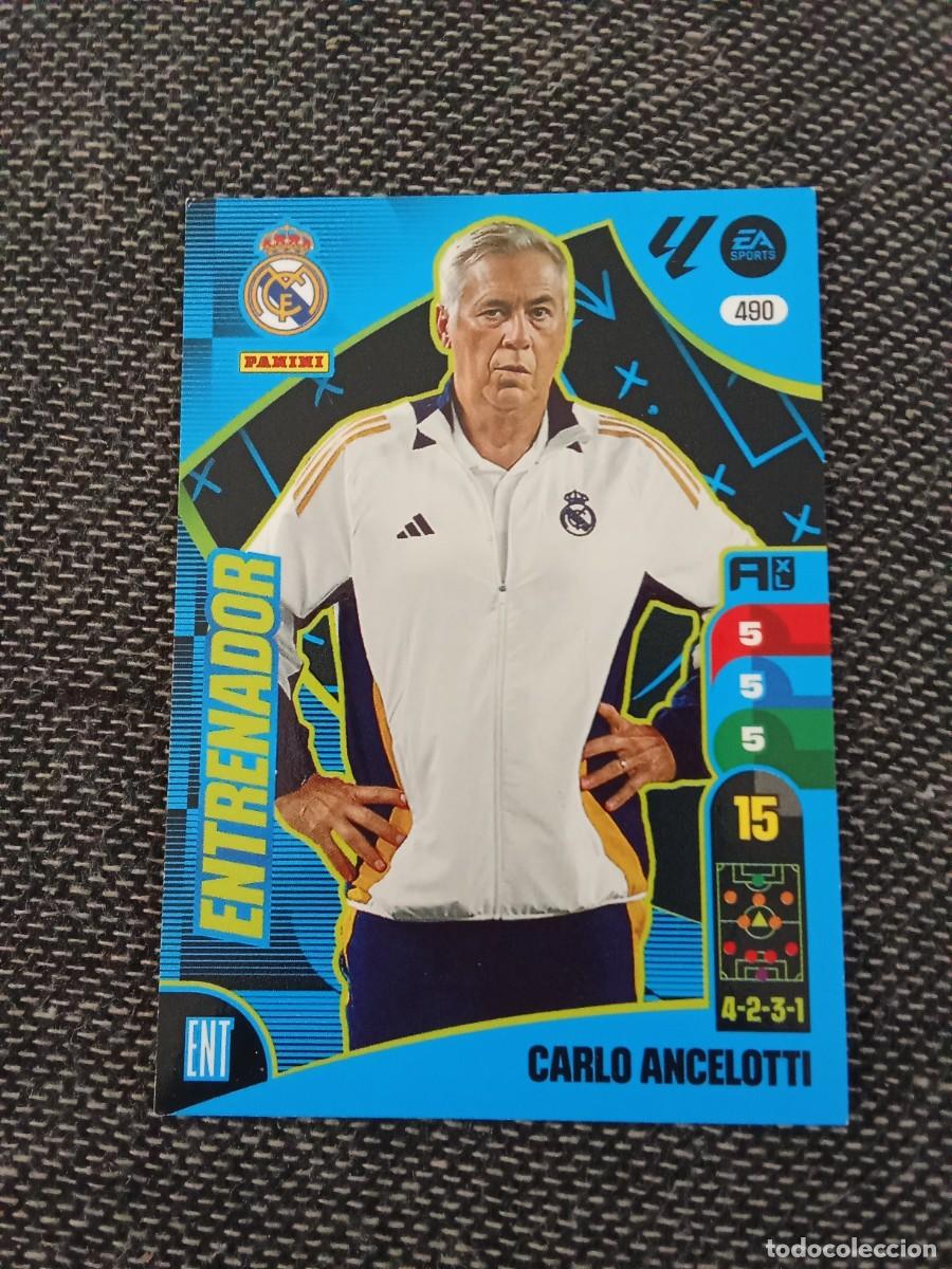 Cromos de F&uacute;tbol: 490 carlo Ancelotti entrenador real Madrid ADRENALYN 2024-25