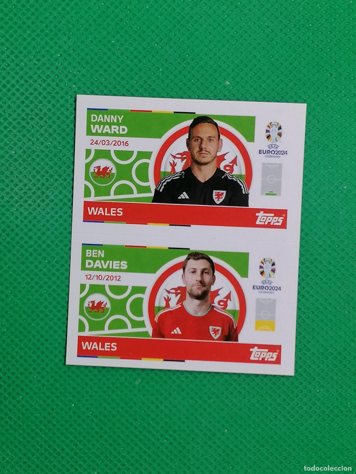 Cromos de F&uacute;tbol: WAL 2 3 WAL2 WAL3 WARD DAVIES GALES ⚽ TOPPS EURO 2024 24 GERMANY STICKERS ⚽