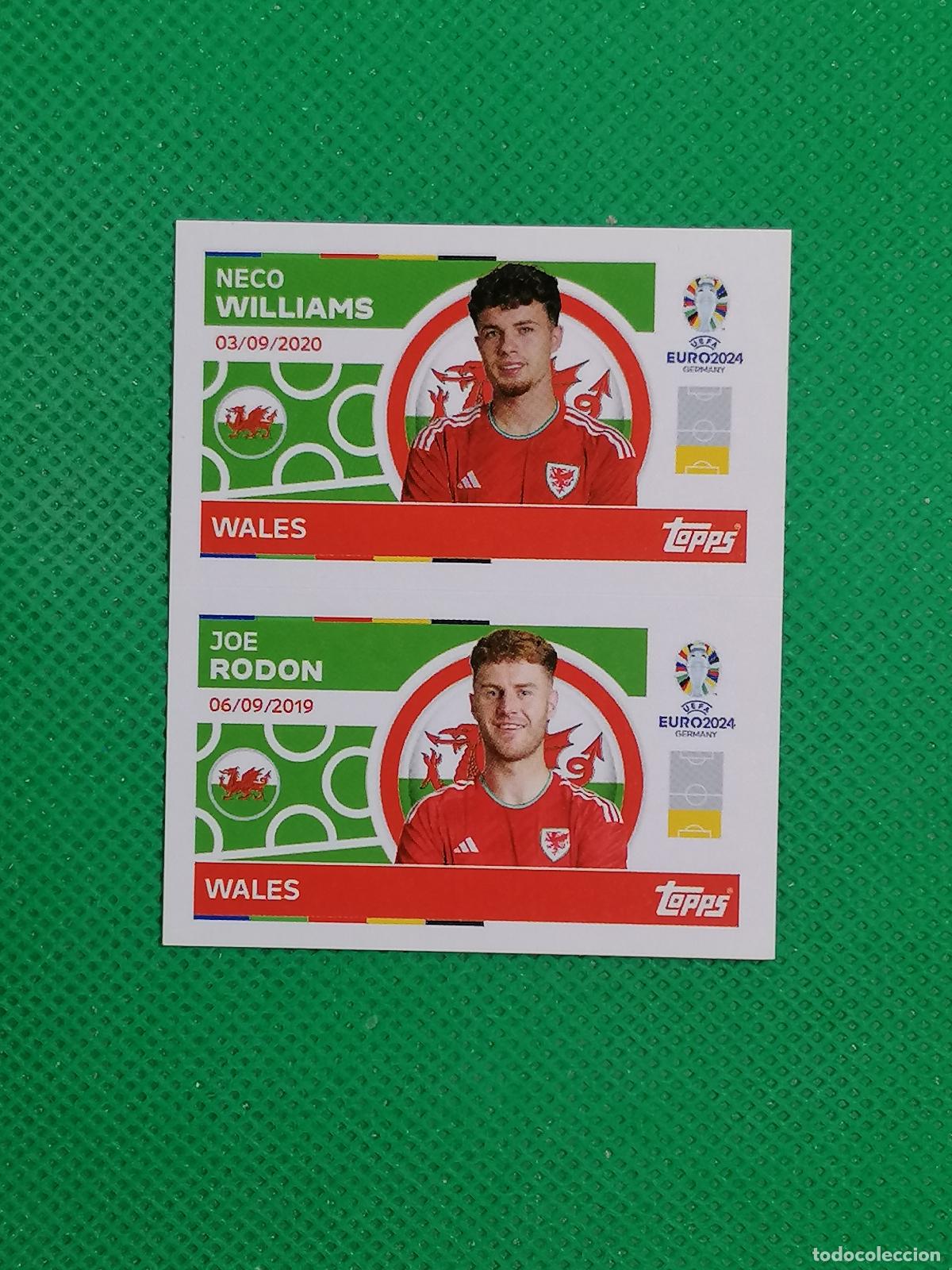 Cromos de F&uacute;tbol: WAL 4 5 WAL4 WAL5 WILLIAMS RODON GALES ⚽ TOPPS EURO 2024 24 GERMANY STICKERS ⚽