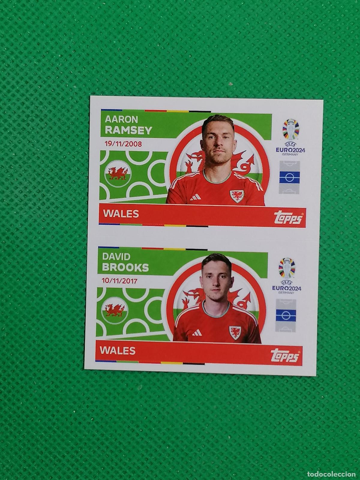 Cromos de F&uacute;tbol: WAL 8 9 WAL8 WAL9 RAMSEY BROOKS GALES ⚽ TOPPS EURO 2024 24 GERMANY STICKERS ⚽