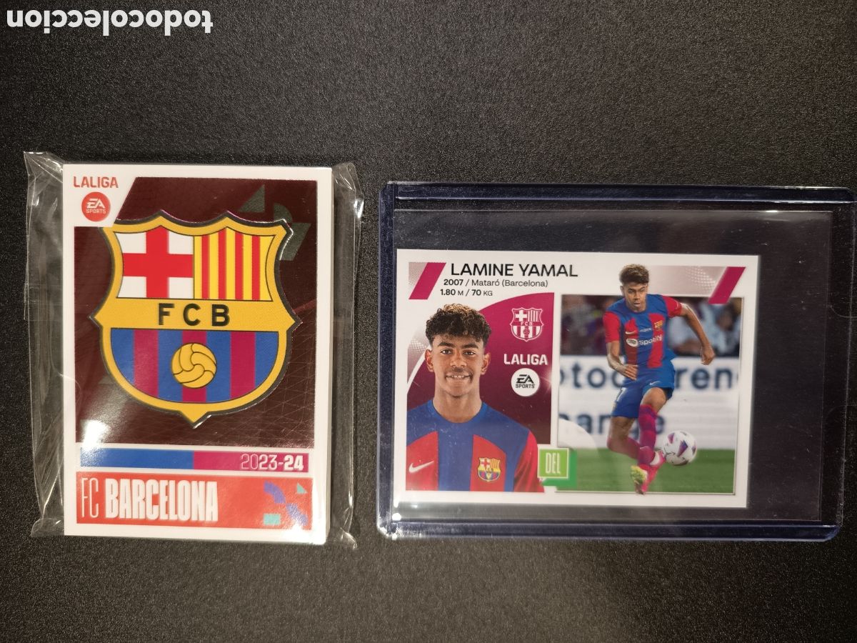 Cromos de F&uacute;tbol: FC Barcelona completo 34 cromos - stickers Liga Este 2023-24 2023 2024 PANINI Lamine Yamal 19 BIS