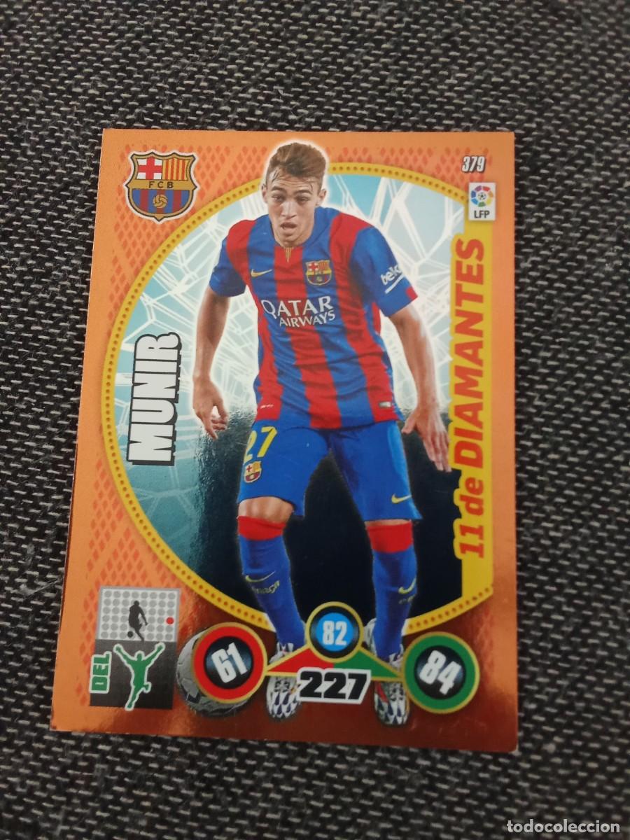 Cromos de F&uacute;tbol: 379 munir FC Barcelona 11 de diamantes ADRENALYN 2014-15