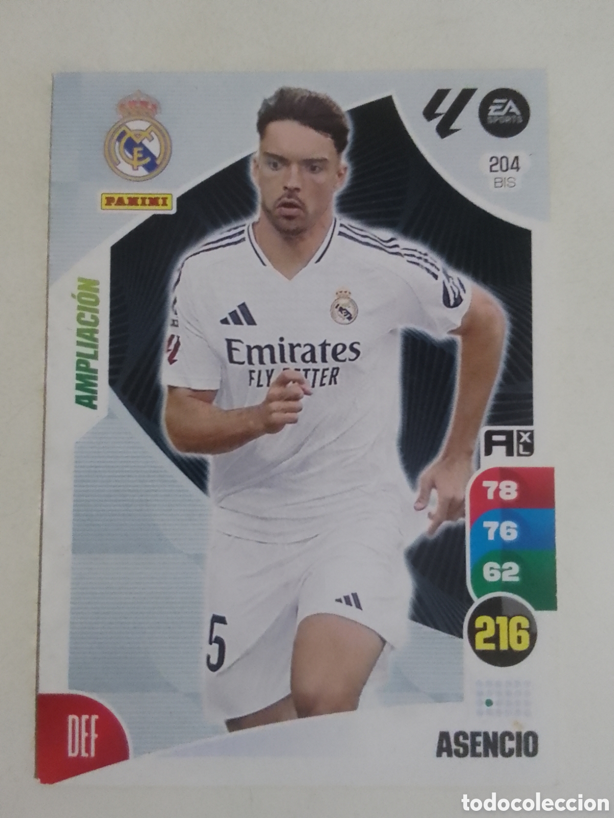Cromos de F&uacute;tbol: Adrenalyn XL 2024-25 n&deg; 204 BIS Asencio &bull; Real Madrid. AMPLIACI&Oacute;N.