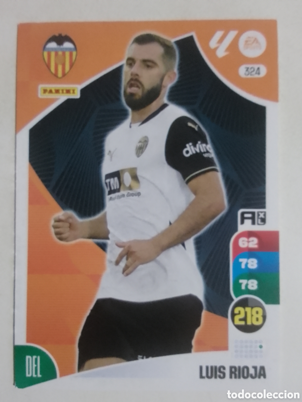 Cromos de F&uacute;tbol: Adrenalyn XL 2024-25 n&deg; 324 Luis Rioja &bull; Valencia.