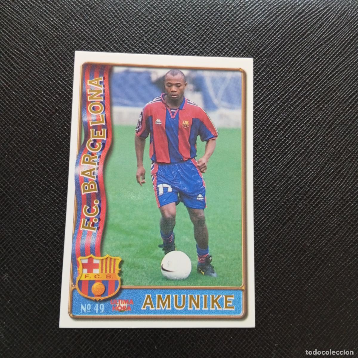 Cromos de F&uacute;tbol: 49 AMUNIKE BARCELONA MUNDICROMO 1996 1997 CROMO FUTBOL LIGA 96 97 - A207 PG87 ULTIMA HORA