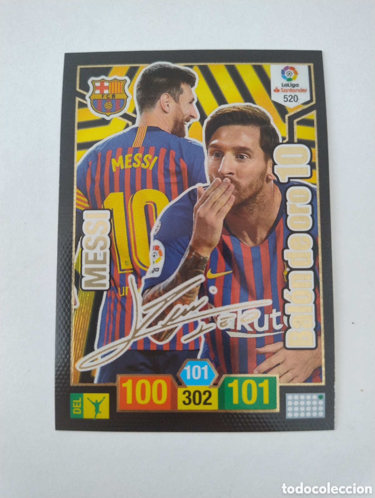 Cromos de Futebol: 520 - Messi - Barcelona - Adrenalyn XL Liga 2018 - 2019 Bal&oacute;n de Oro 10