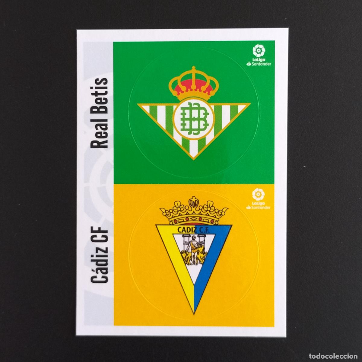 Cromos de F&uacute;tbol: ESCUDO LOGO BETIS Y CADIZ CROMOS LALIGA SANTANDER ESTE 2020 2021 20 21 LIGA PANINI
