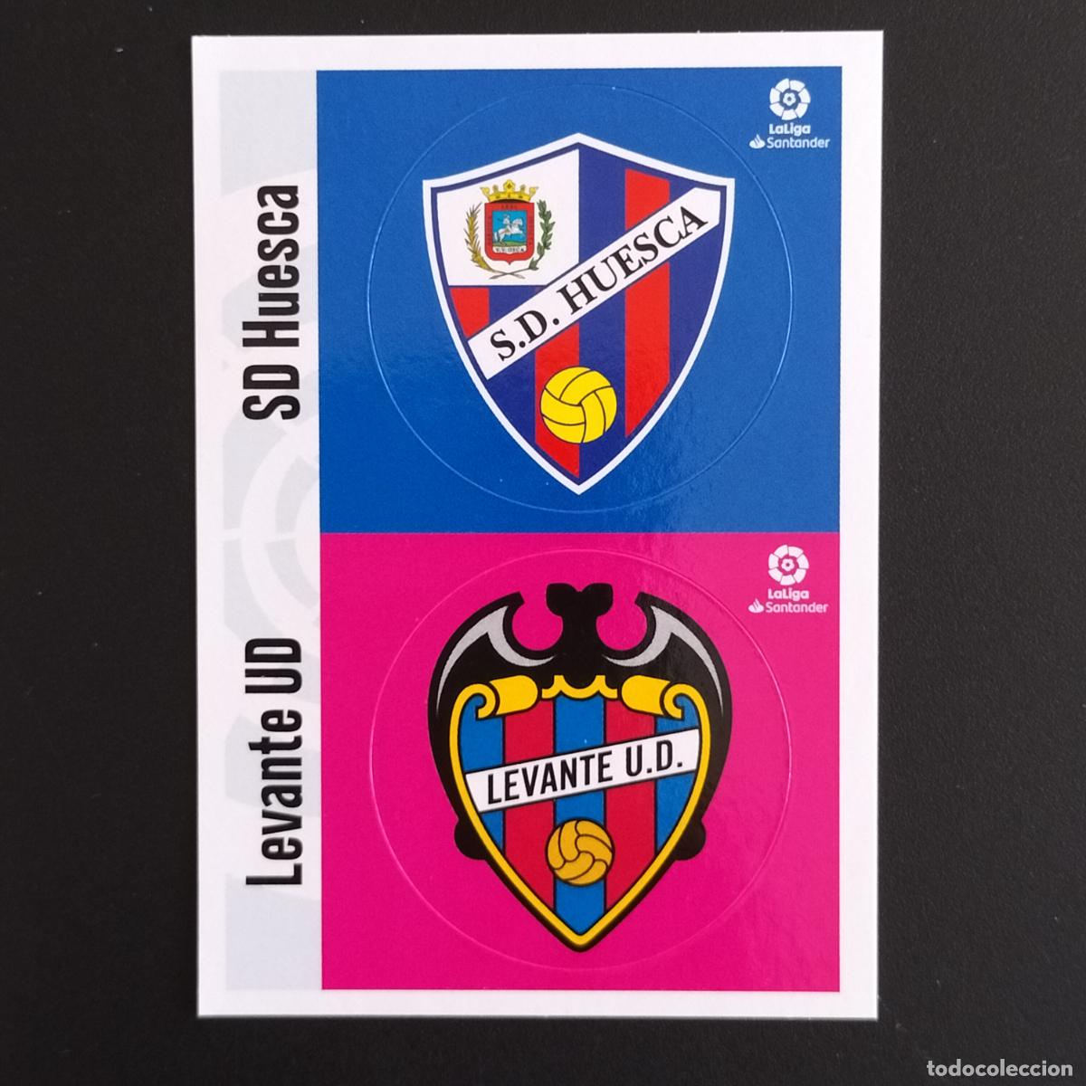 Cromos de F&uacute;tbol: ESCUDO LOGO HUESCA Y LEVANTE CROMOS LALIGA SANTANDER ESTE 2020 2021 20 21 LIGA PANINI