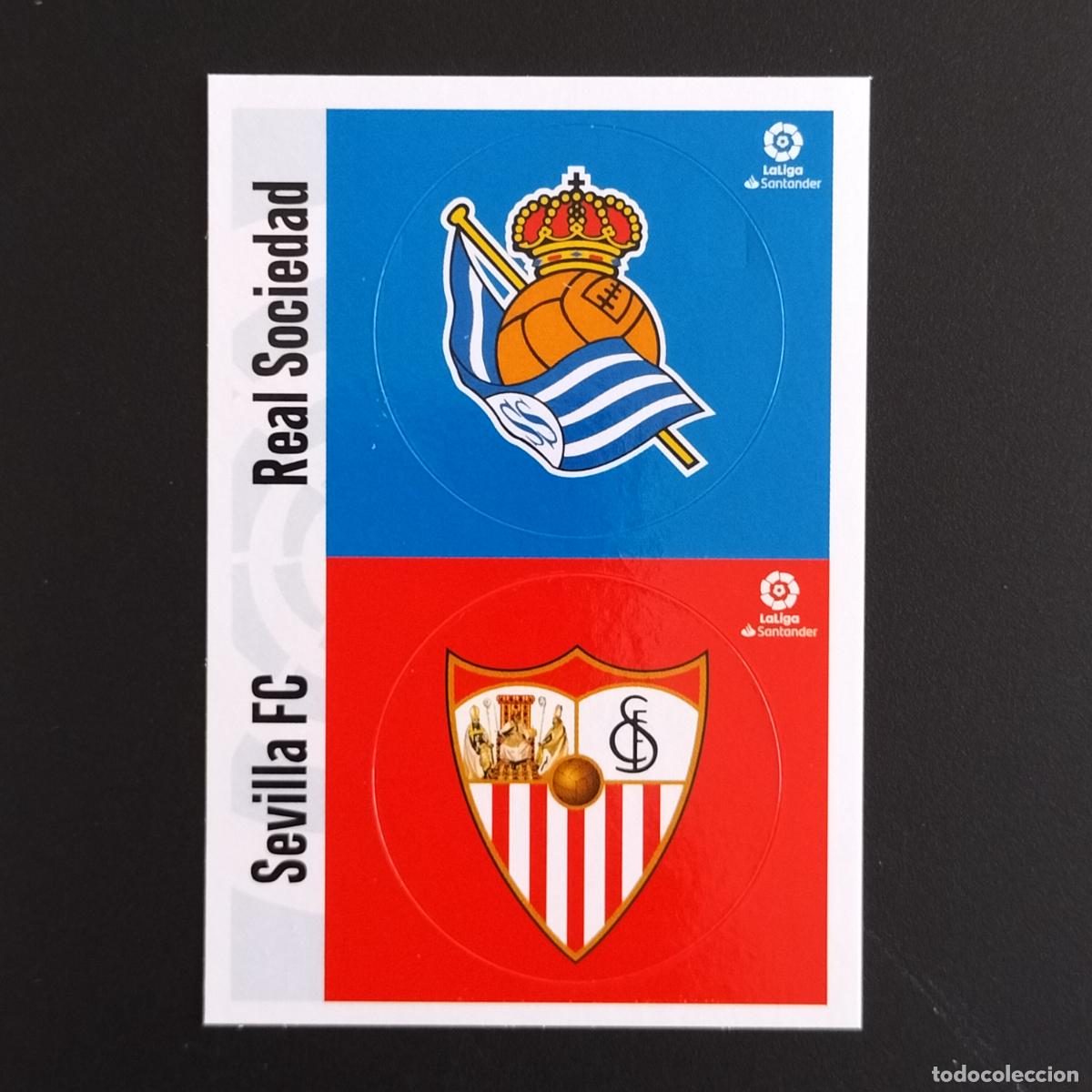 Cromos de F&uacute;tbol: ESCUDO LOGO REAL SOCIEDAD Y SEVILLA CROMOS LALIGA SANTANDER ESTE 2020 2021 20 21 LIGA PANINI