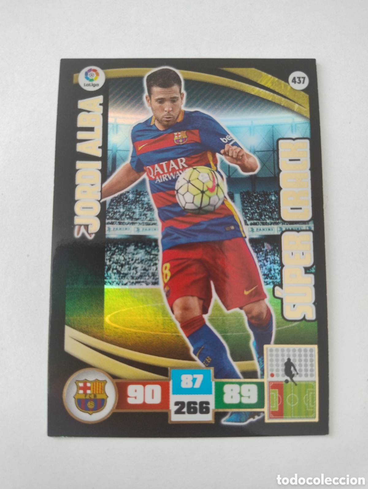 Cromos de F&uacute;tbol: 437 - Jordi Alba - Barcelona - Adrenalyn XL 2015 - 2016 Super Crack