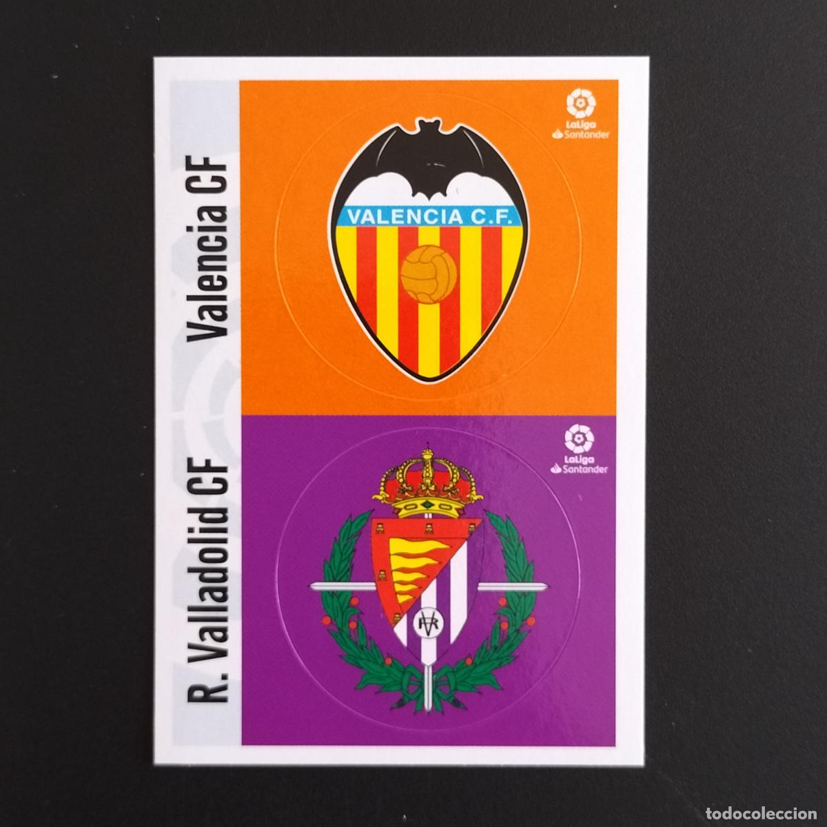 Cromos de F&uacute;tbol: ESCUDO LOGO VALENCIA Y VALLADOLID CROMOS LALIGA SANTANDER ESTE 2020 2021 20 21 LIGA PANINI
