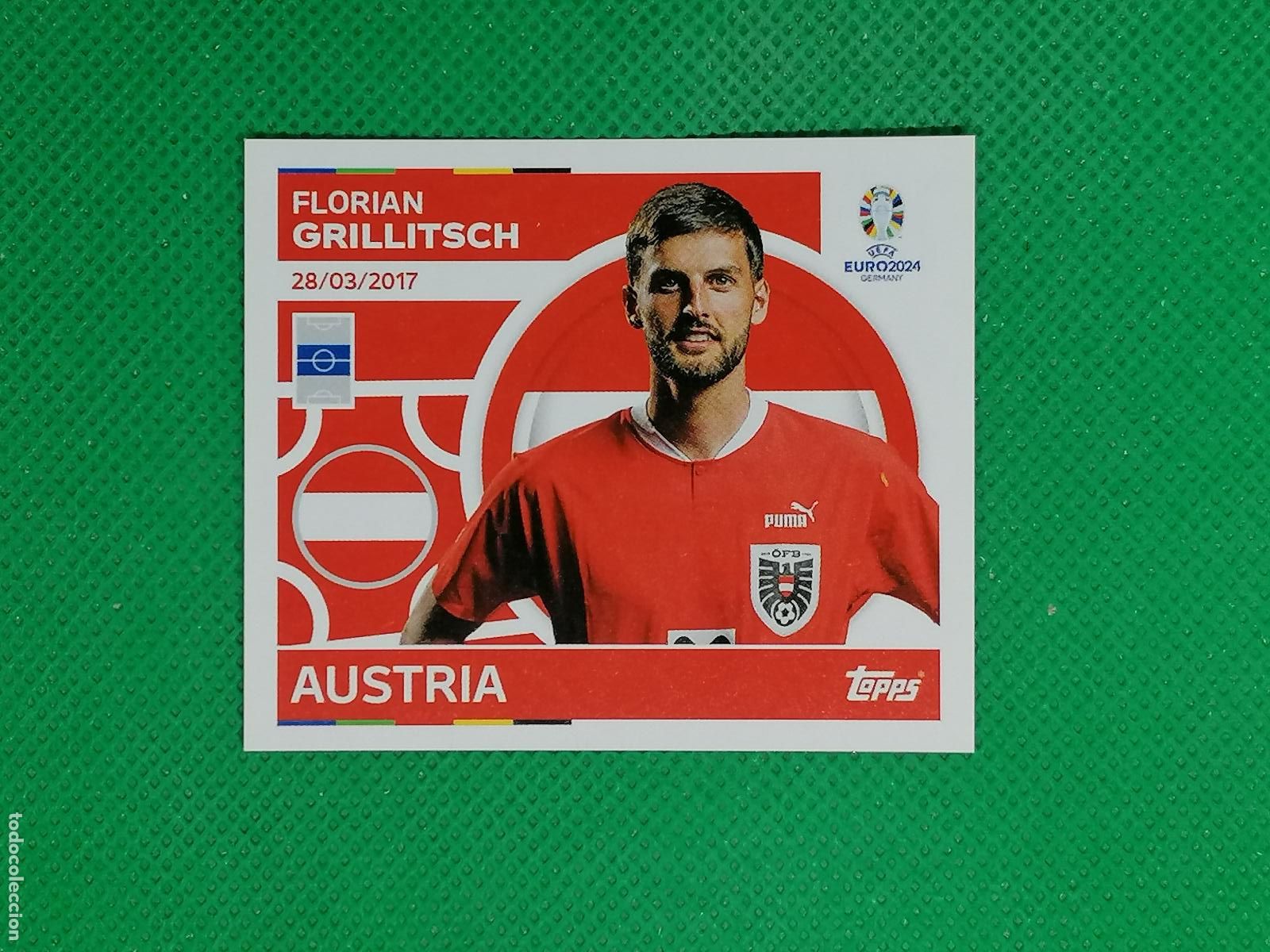 Cromos de F&uacute;tbol: AUT 12 AUT12 FLORIAN GRILLITSCH AUSTRIA ⚽ TOPPS EURO 2024 24 GERMANY STICKERS ⚽