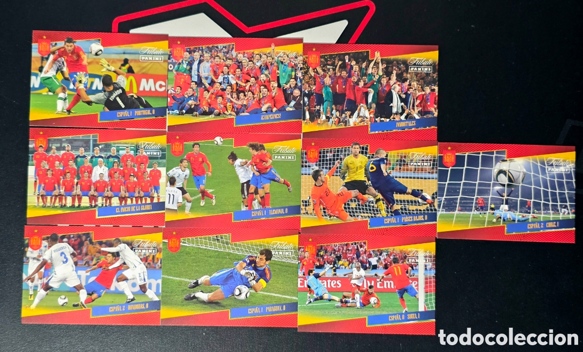 Cromos de F&uacute;tbol: Lote x10 Momentos Tributo Panini Selecci&oacute;n Espa&ntilde;ola Sud&aacute;frica 2010 Campeones Espa&ntilde;a