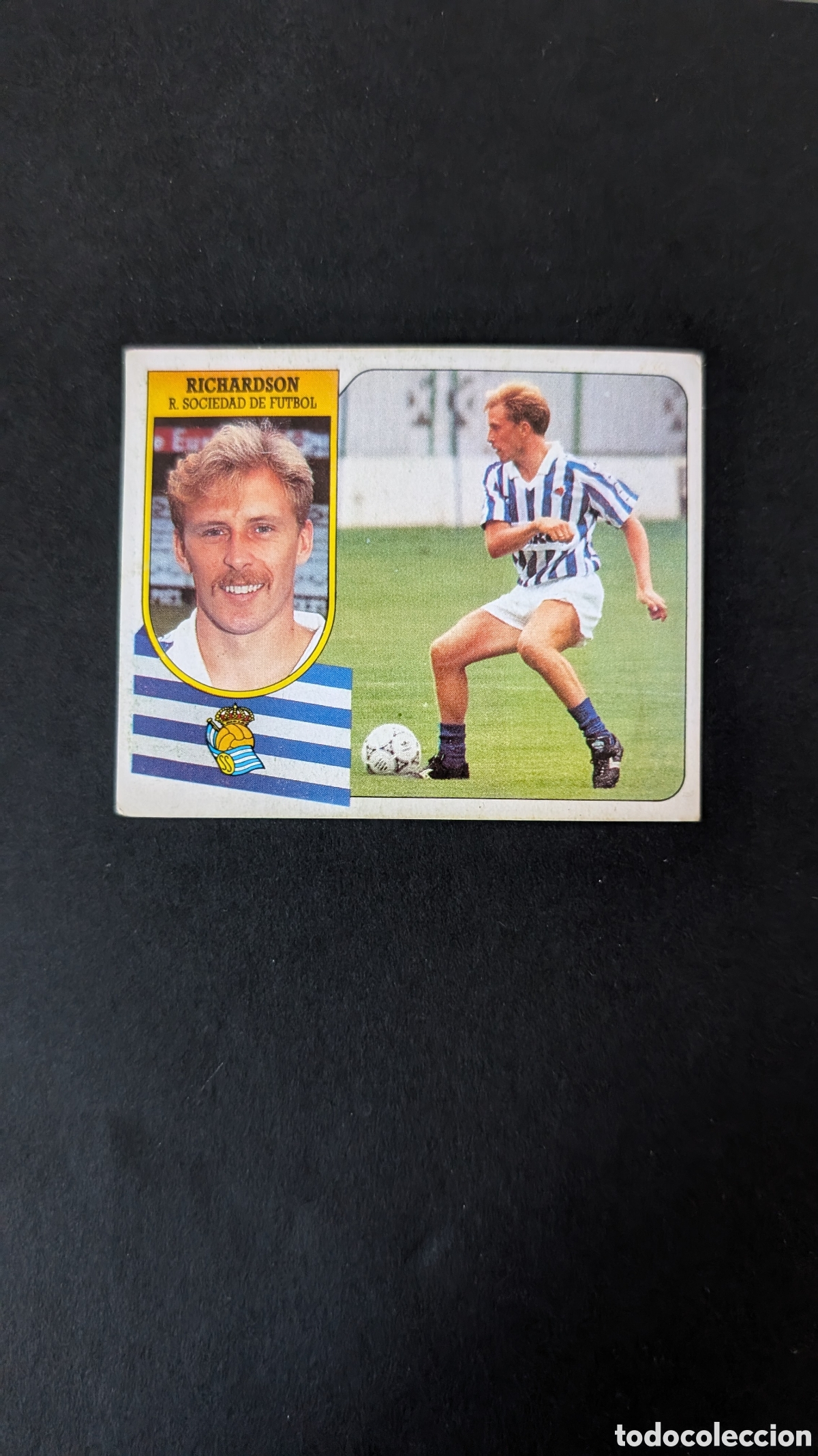 Cartes &agrave; collectionner de Football: RICHARDSON REAL SOCIEDAD BAJA LIGA ESTE 1991/92 91 92 CARTON DESPEGADO