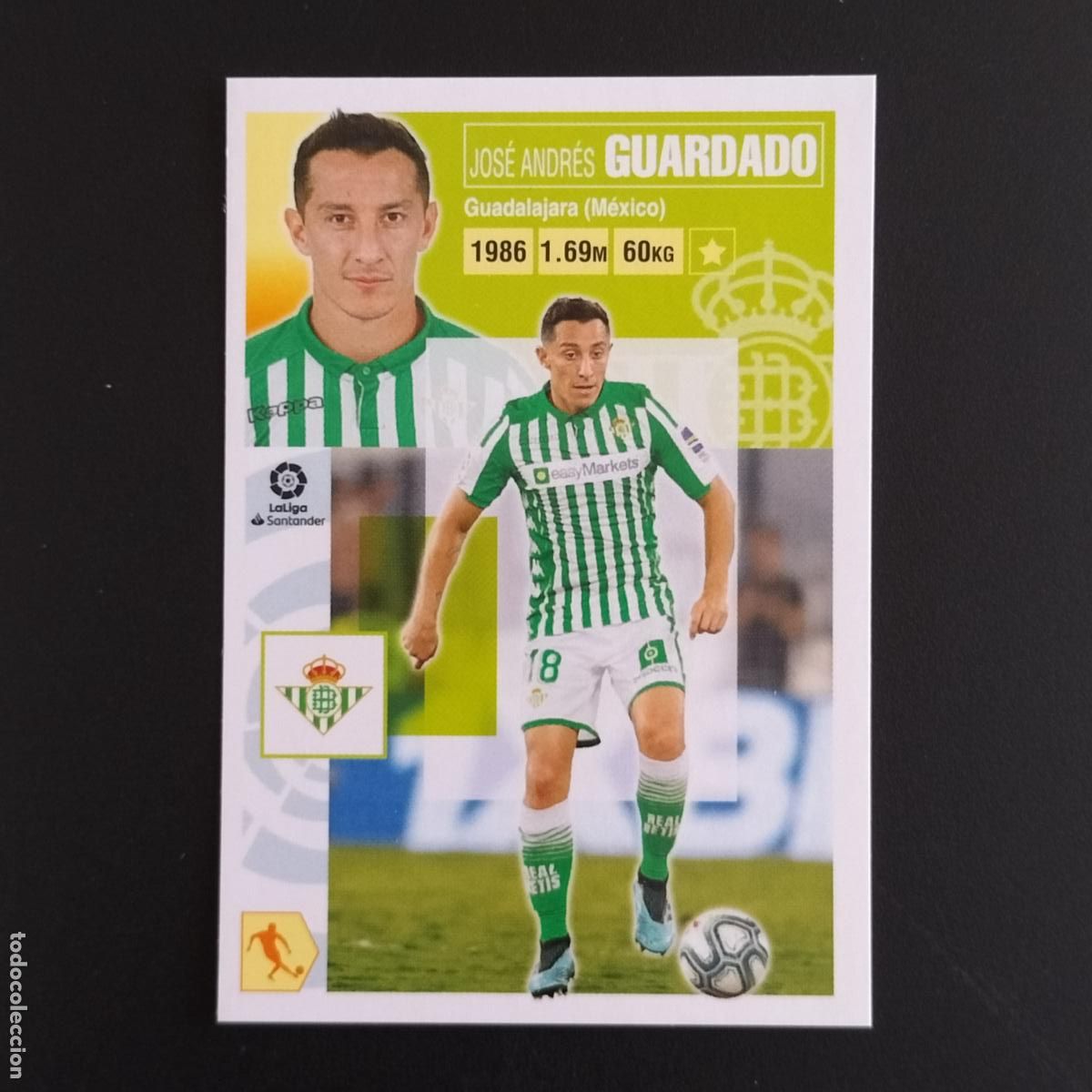 Cromos de F&uacute;tbol: N&ordm; 10 ANDRES GUARDADO BETIS CROMOS LALIGA SANTANDER ESTE 2020 2021 20 21 LIGA PANINI