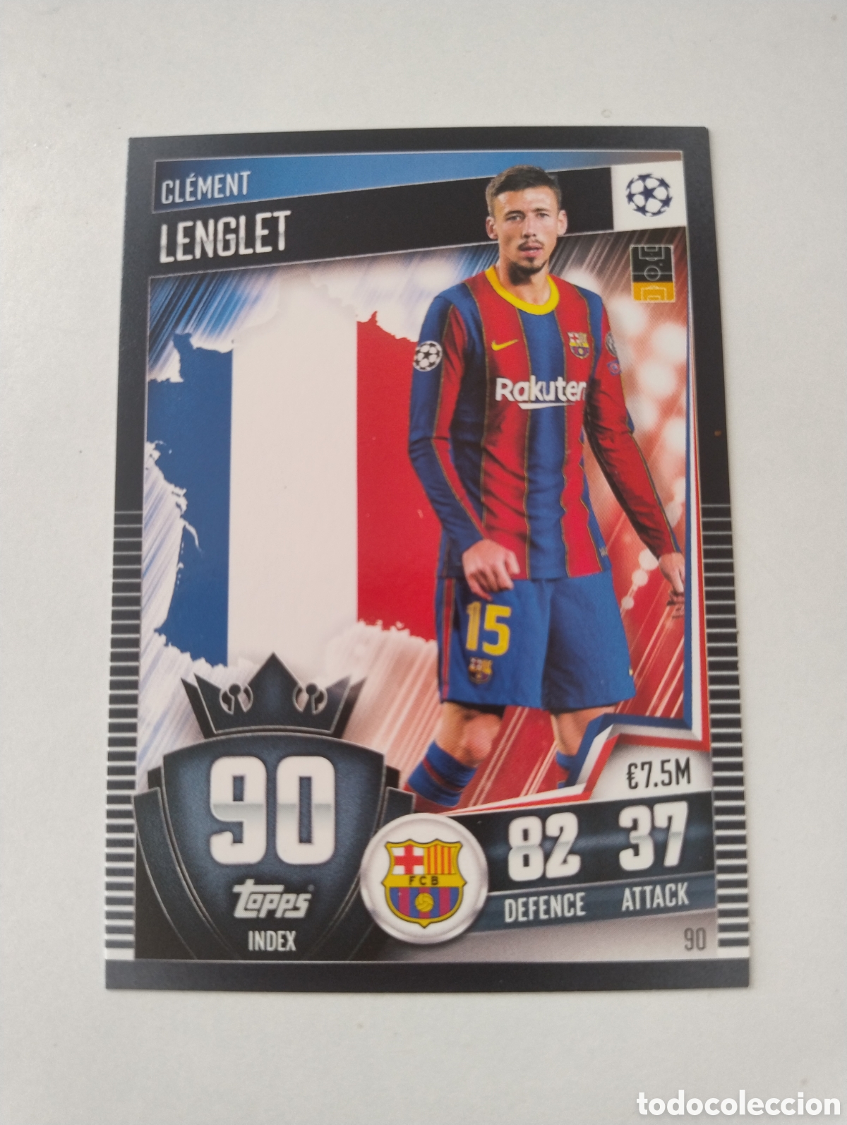 Cromos de F&uacute;tbol: 90 - Lenglet - Barcelona - Topps Match Attax 101 2020 - 2021