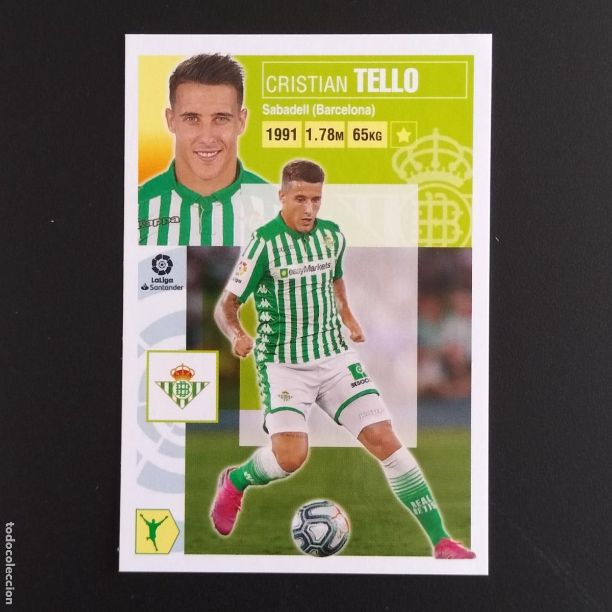 Cromos de F&uacute;tbol: N&ordm; 16 A CRISTIAN TELLO BETIS CROMOS LALIGA SANTANDER ESTE 2020 2021 20 21 LIGA PANINI