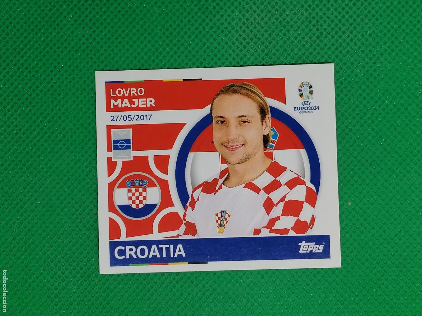 Cartes &agrave; collectionner de Football: CRO 12 CRO12 LOVRO MAJER CROACIA ⚽ TOPPS EURO 2024 24 GERMANY STICKERS ⚽