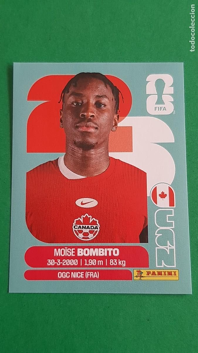 Figurine di Calcio: (CAN 8 CAN8)(CANAD&Aacute;) MO&Iuml;SE BOMBITO MUNDIAL F&Uacute;TBOL 2026 PANINI