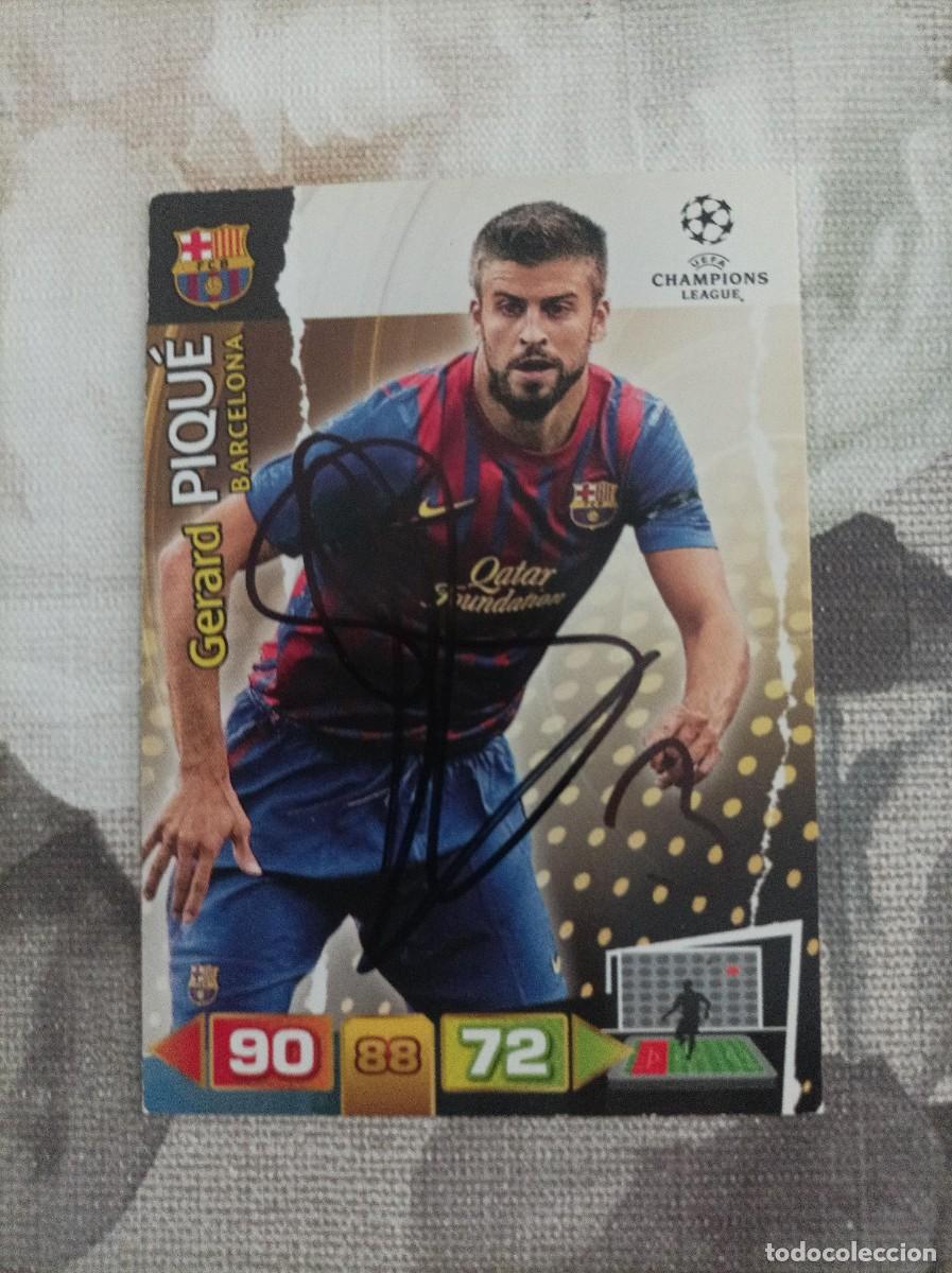Cromos de F&uacute;tbol: Cromo futbol firmado Pique