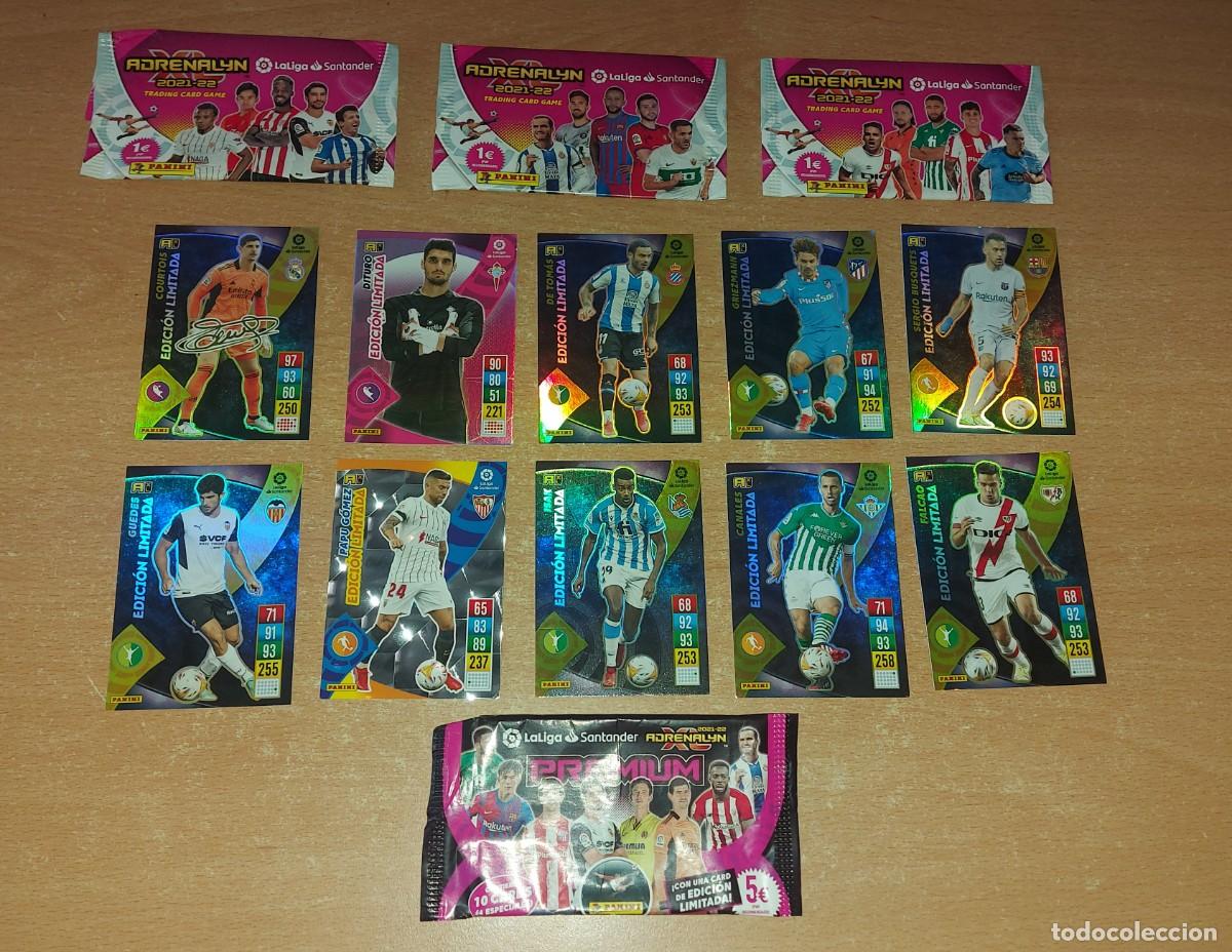 Cromos de Futebol: 10 CARDS ADRELALYN 2021 2022 EDICION LIMITADA COURTOIS BUSQUETS ISAK GRIEZMANN CANALES FALCAO