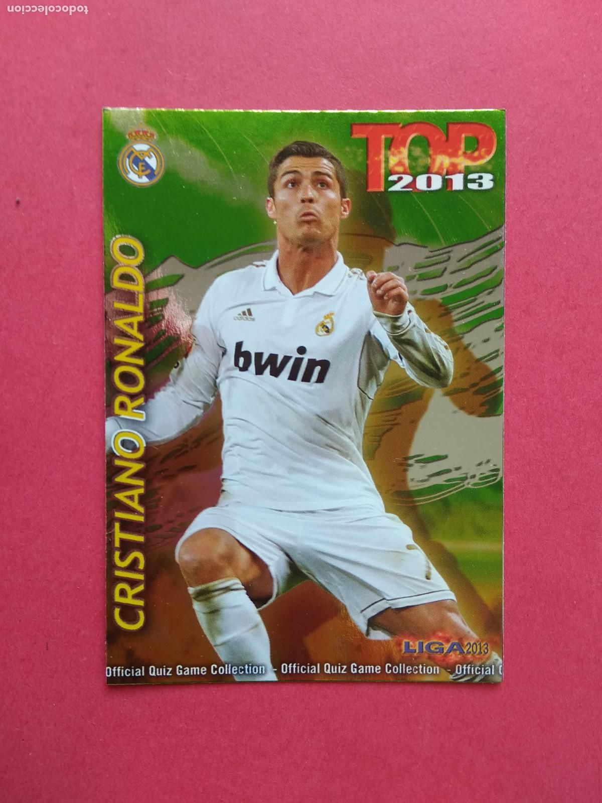 Cromos de F&uacute;tbol: MUNDICROMO QUIZ GAME COLLECTION LIGA 12 13 2012 2013 N&ordm; 631 CRISTIANO RONALDO REAL MADRID VERDE TOP