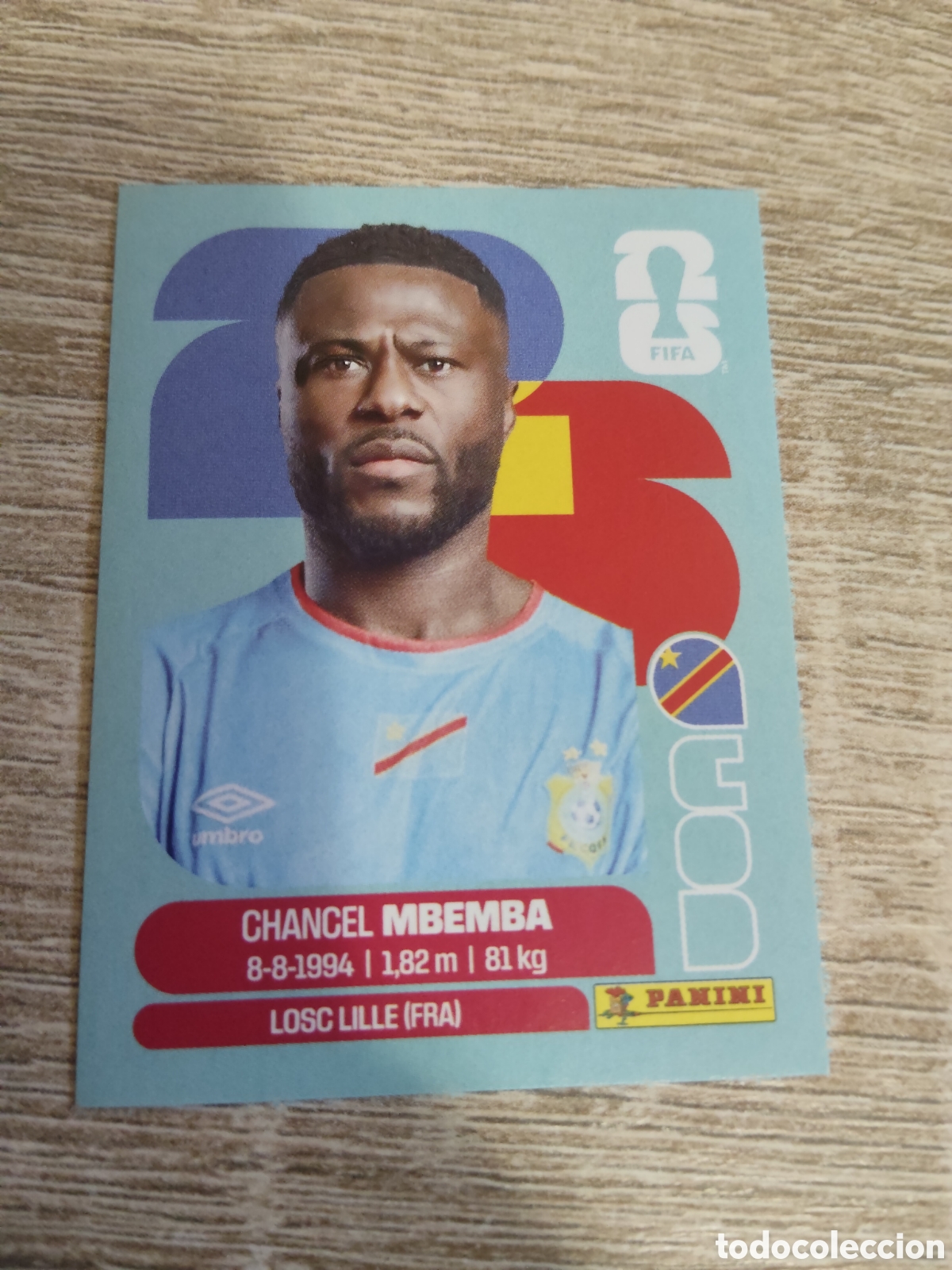 Cromos de F&uacute;tbol: Panini mundial 2026 COD 6 Chancel Mbemba Congo