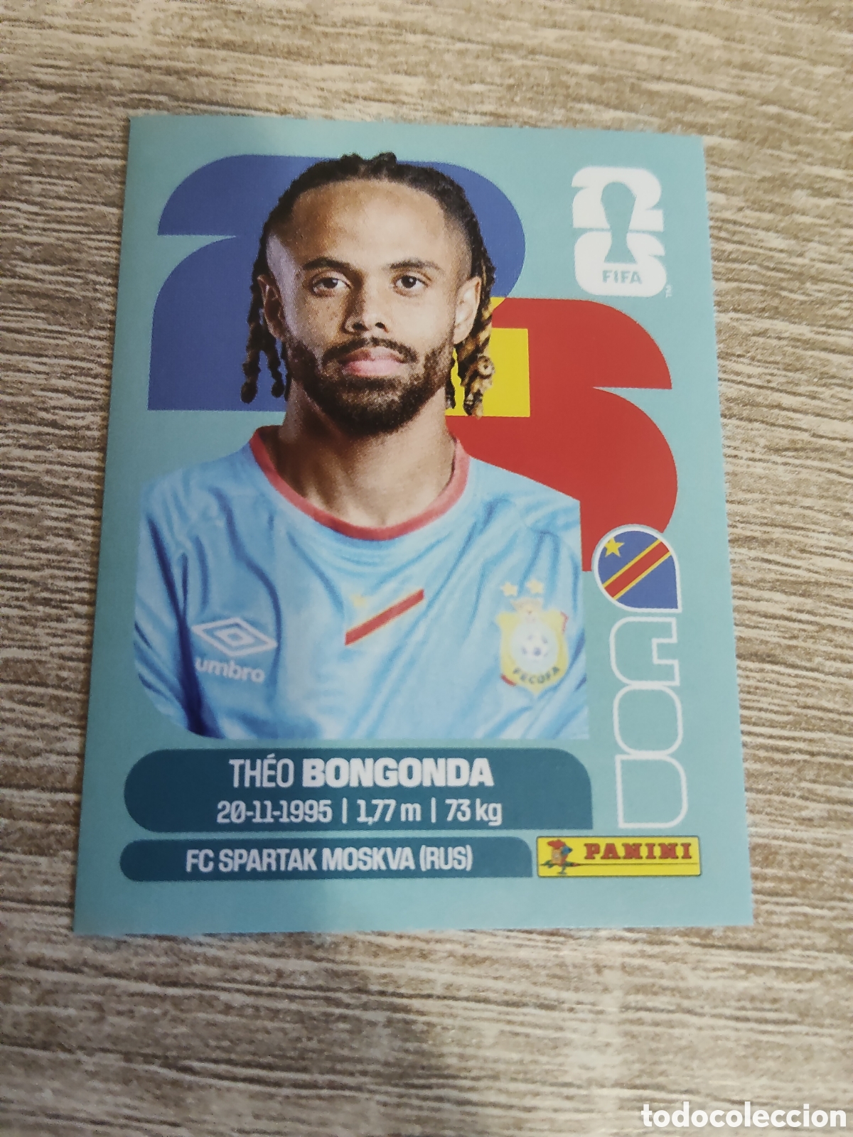 Cromos de F&uacute;tbol: Panini mundial 2026 COD 14 Theo Bongonda Congo