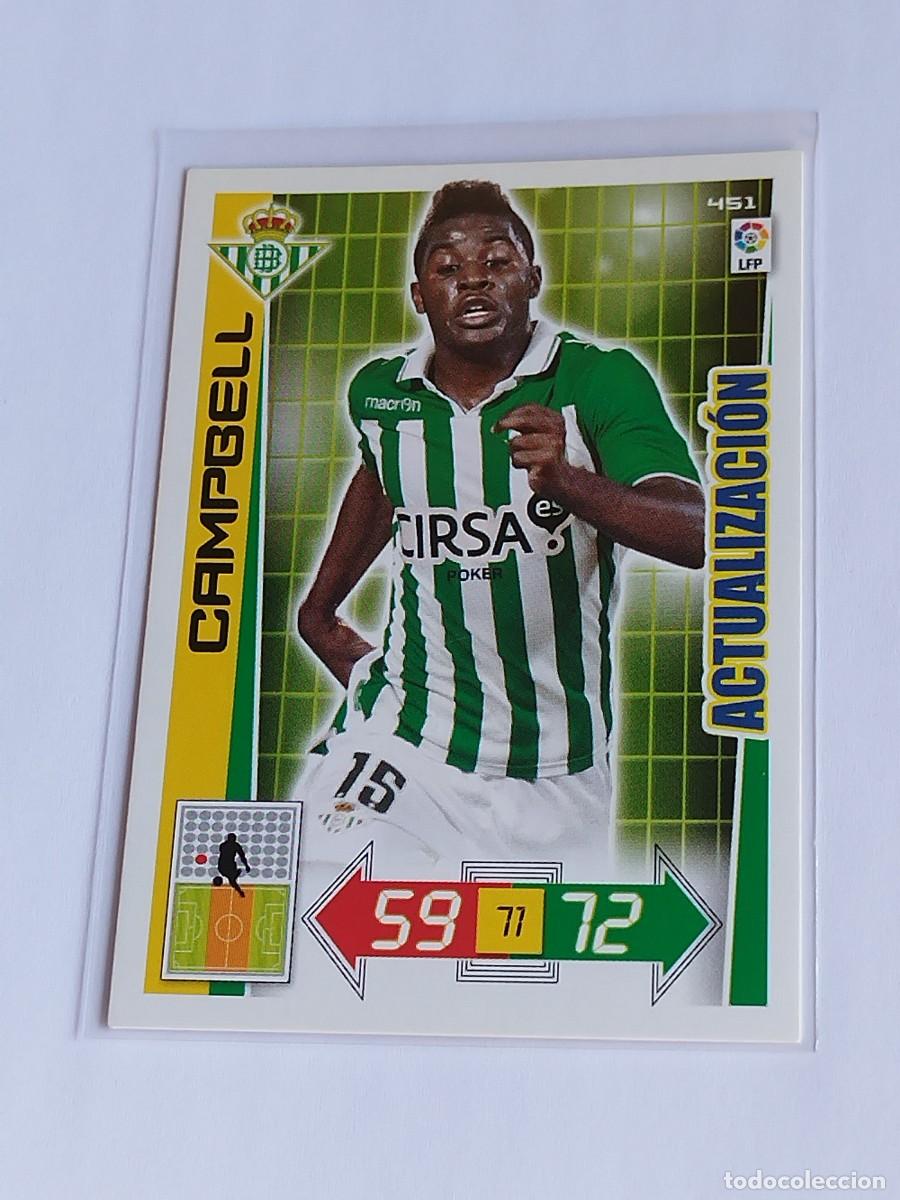 Cromos de F&uacute;tbol: CAMPBELL ACTUALIZACI&Oacute;N #451 REAL BETIS - ADRENALYN XL LA LIGA BBVA 2012 2013 - PANINI 12 13