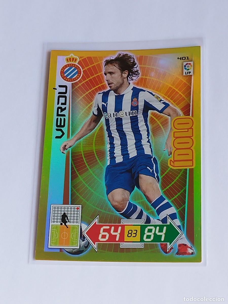 Cromos de F&uacute;tbol: VERD&Uacute; &Iacute;DOLO #401 RCD ESPANYOL - ADRENALYN XL LA LIGA BBVA 2012 2013 - PANINI 12 13