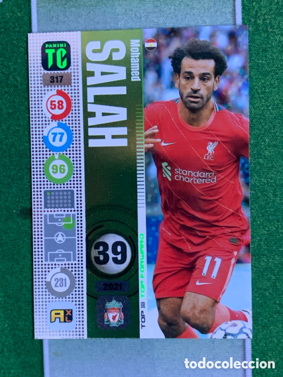 Cromos de F&uacute;tbol: 317 MOHAMED SALAH LIVERPOOL FORWARD PANINI ADRENALYN TOP CLASS 2021 2022 21 22