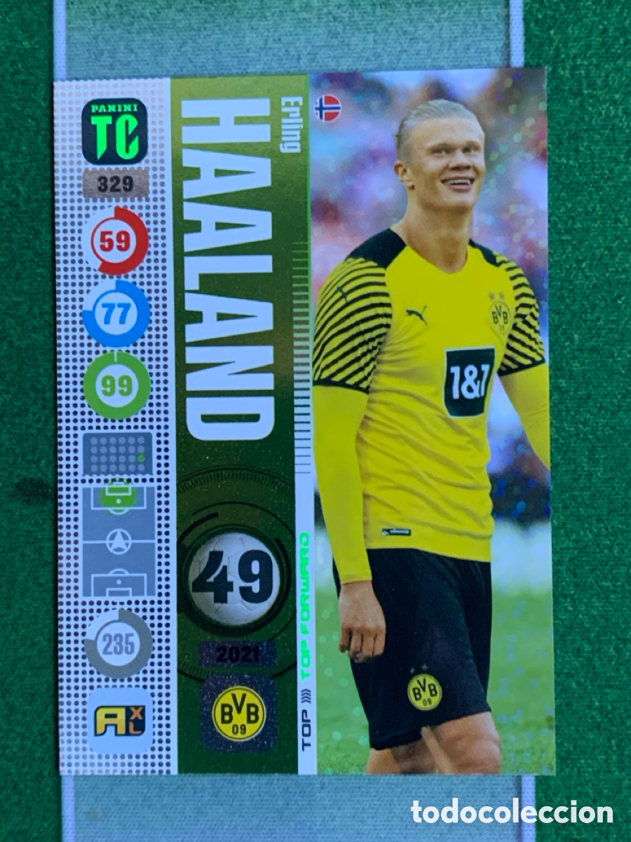Cromos de F&uacute;tbol: 329 ERLING HAALAND BORUSSIA DORTMUND FORWARD PANINI ADRENALYN TOP CLASS 2021 2022 21 22
