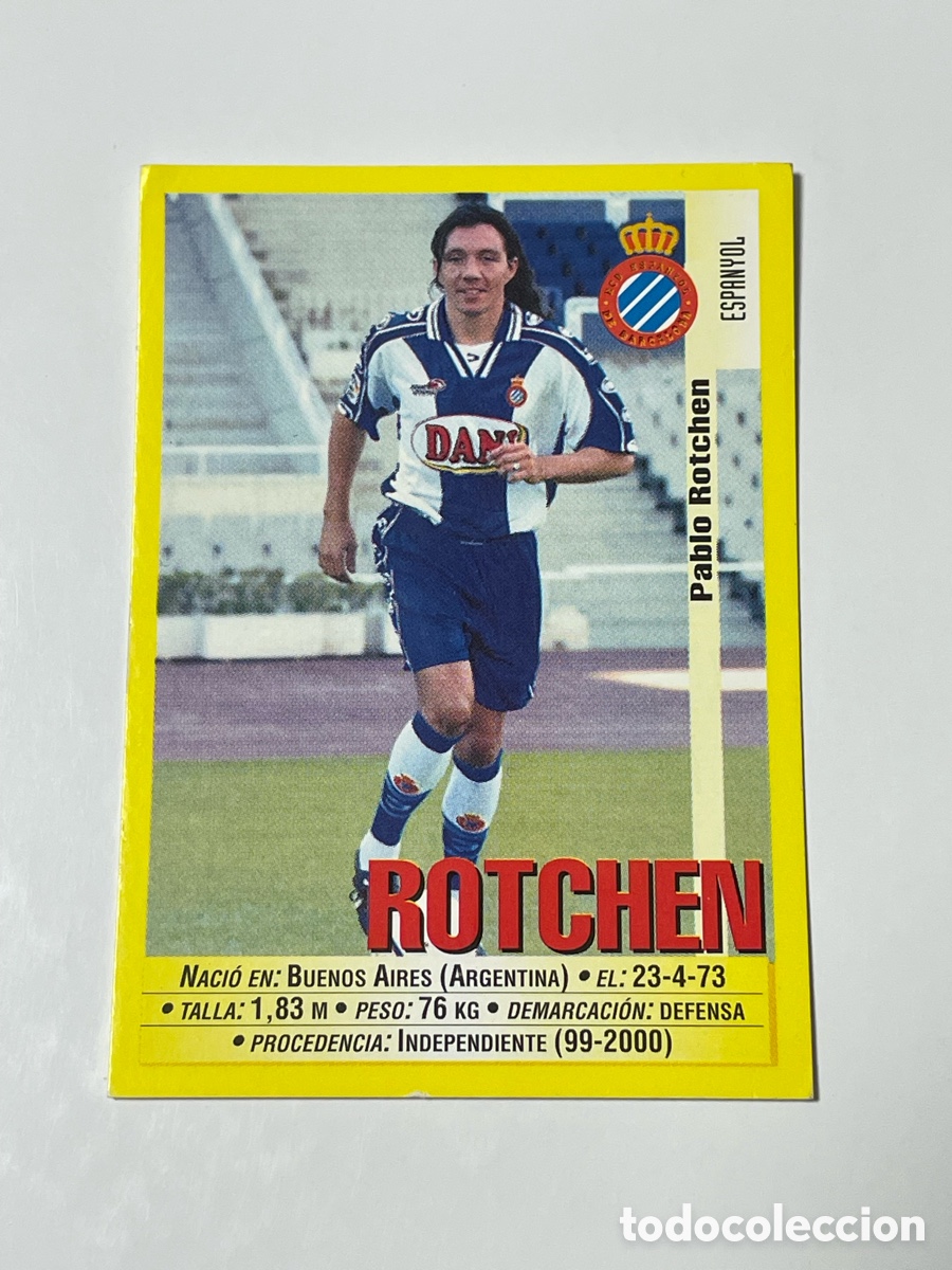 Cromos de F&uacute;tbol: Pablo Rotchen Espanyol Panini 1999/2000 #119a