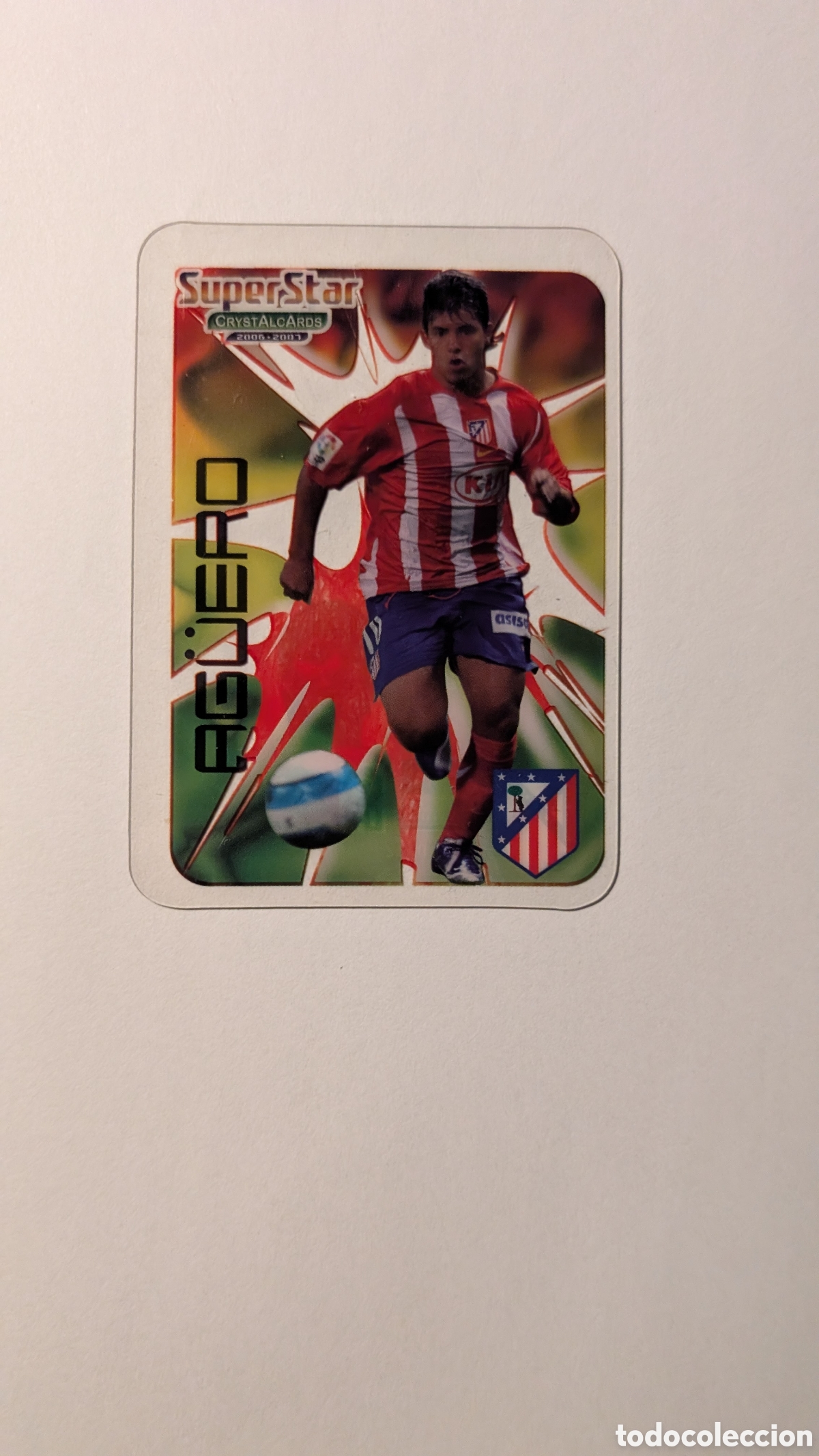 Cromos de F&uacute;tbol: AGUERO ROOKIE ATLETICO MADRID SUPERSTAR CRYSTAL CARDS LIGA 2006/07 06 07 EDICIONES ESTADIO