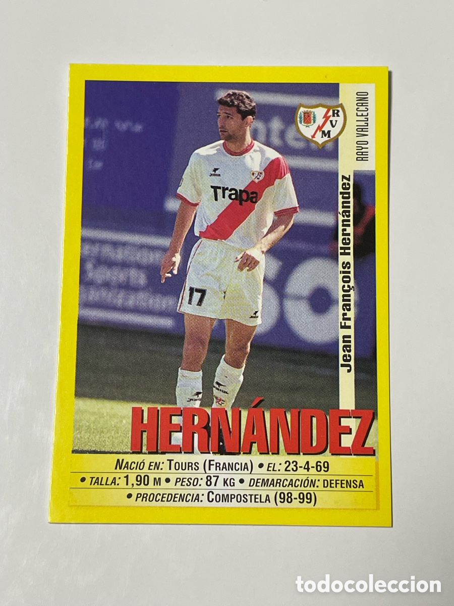 Cromos de F&uacute;tbol: Jean Fran&ccedil;ois Hern&aacute;ndez Rayo Vallecano Panini 1999/2000 #347