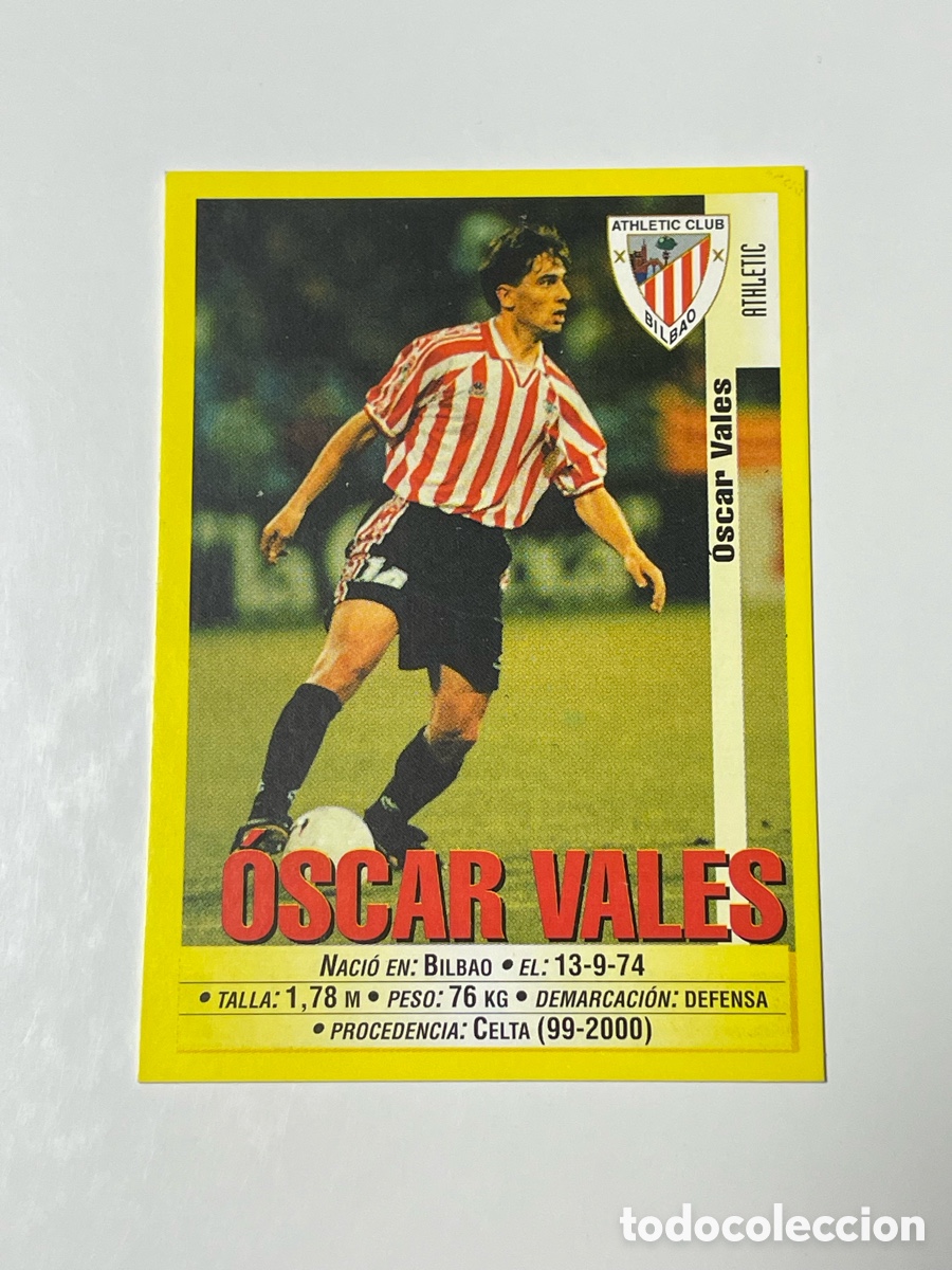 Cromos de F&uacute;tbol: Oscar Vales Athletic de Bilbao Panini 1999/2000 #143a