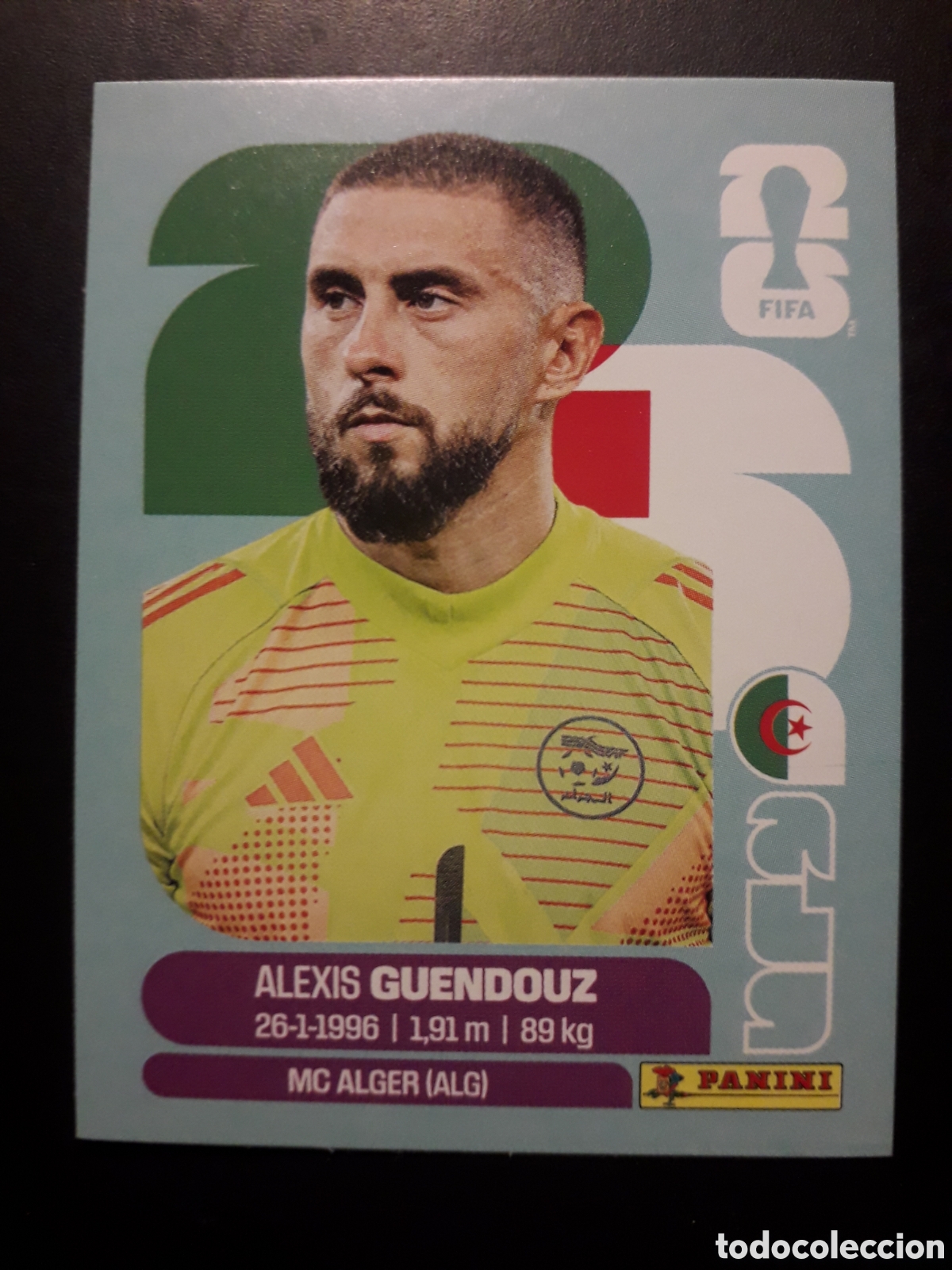 Cromos de F&uacute;tbol: GUENDOUZ ARGELIA ALG 2 MUNDIAL F&Uacute;TBOL 2026 FIFA WORLD CUP PANINI SIN PEGAR PEDIDO M&Iacute;NIMO 3&euro;