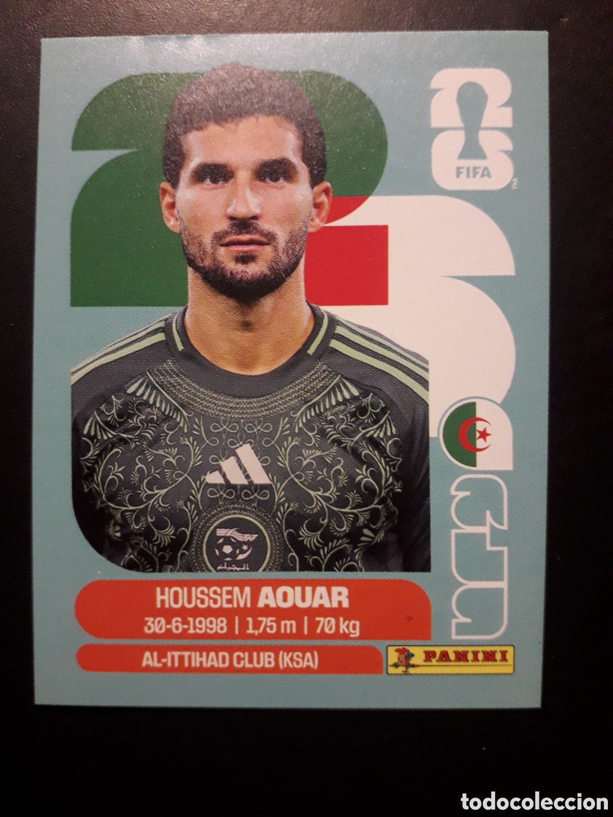 Cromos de F&uacute;tbol: AOUAR ARGELIA ALG 9 MUNDIAL F&Uacute;TBOL 2026 FIFA WORLD CUP PANINI SIN PEGAR PEDIDO M&Iacute;NIMO 3&euro;